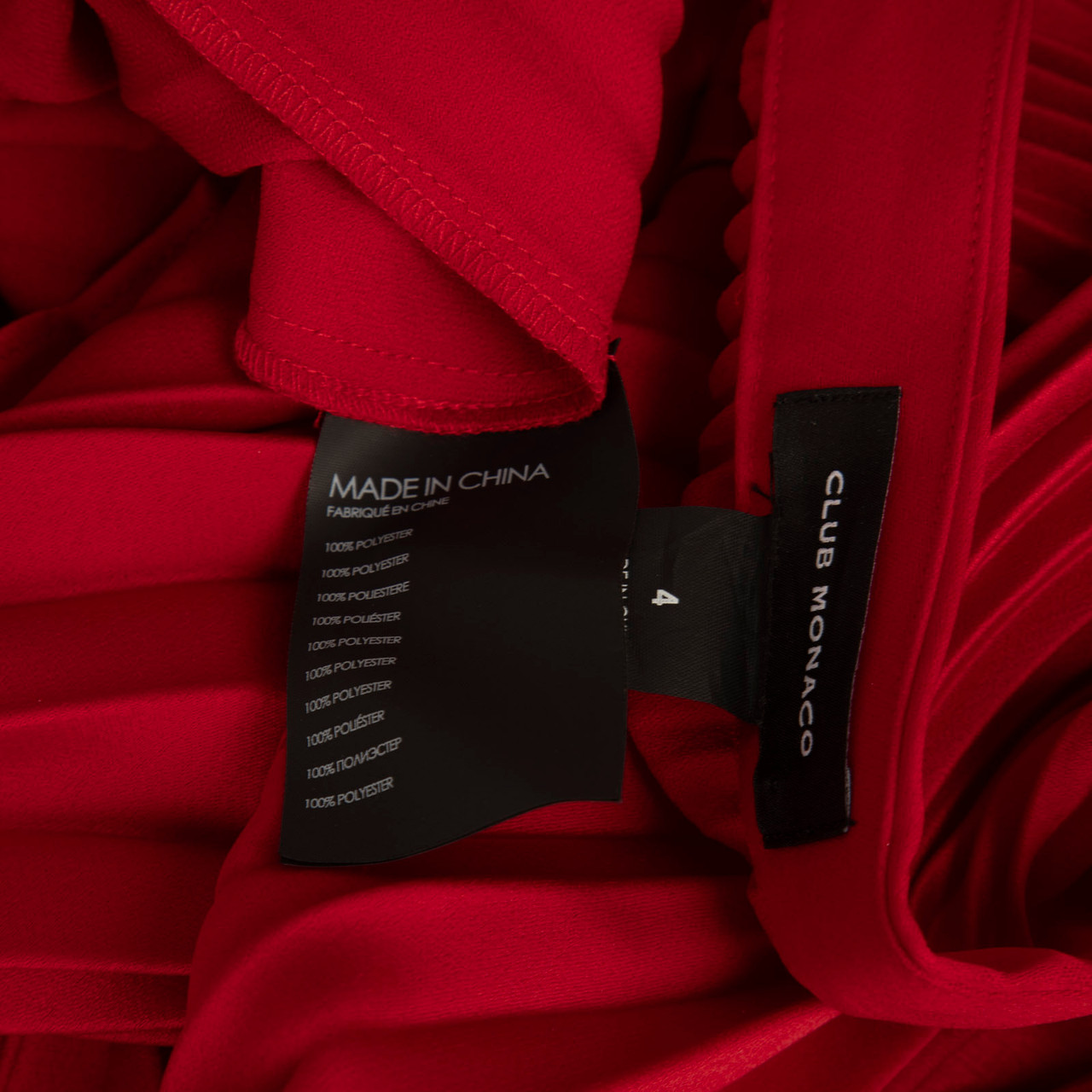 Club Monaco Red Midi Pleated Skirt