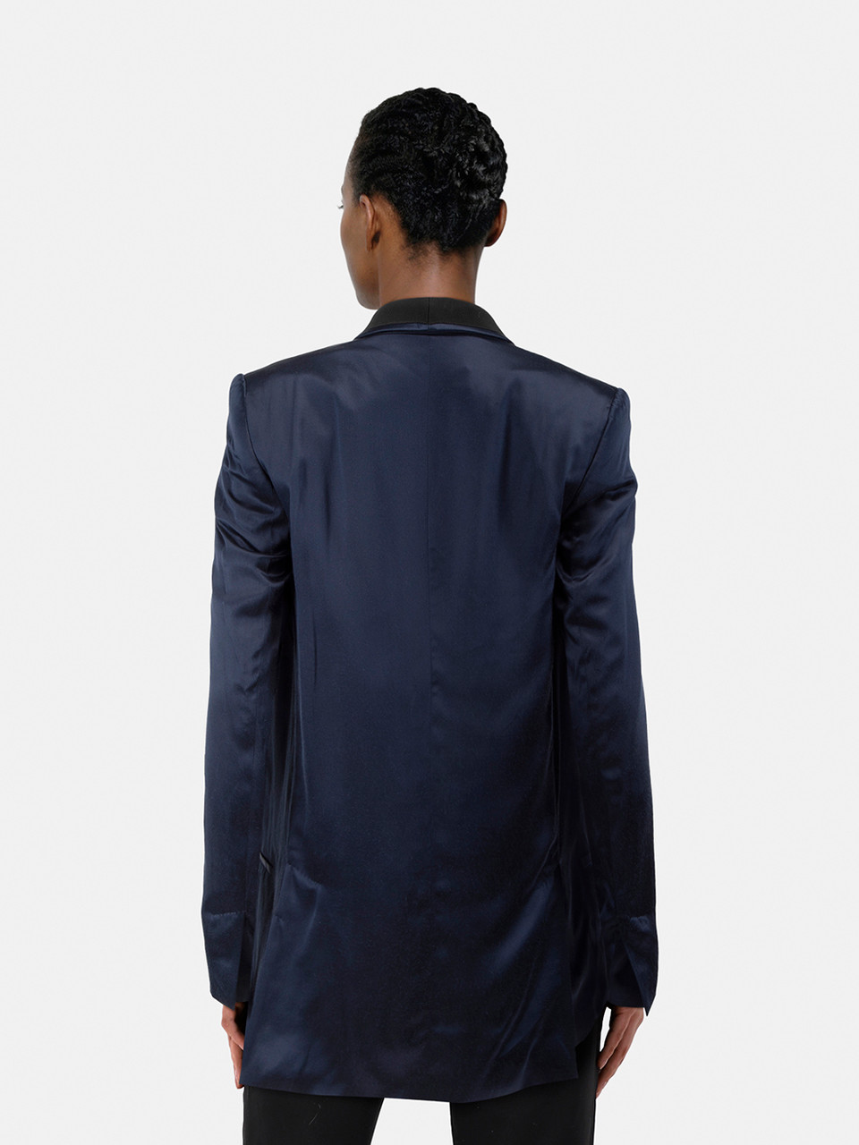 Haider Ackermann Navy Silk Blazer