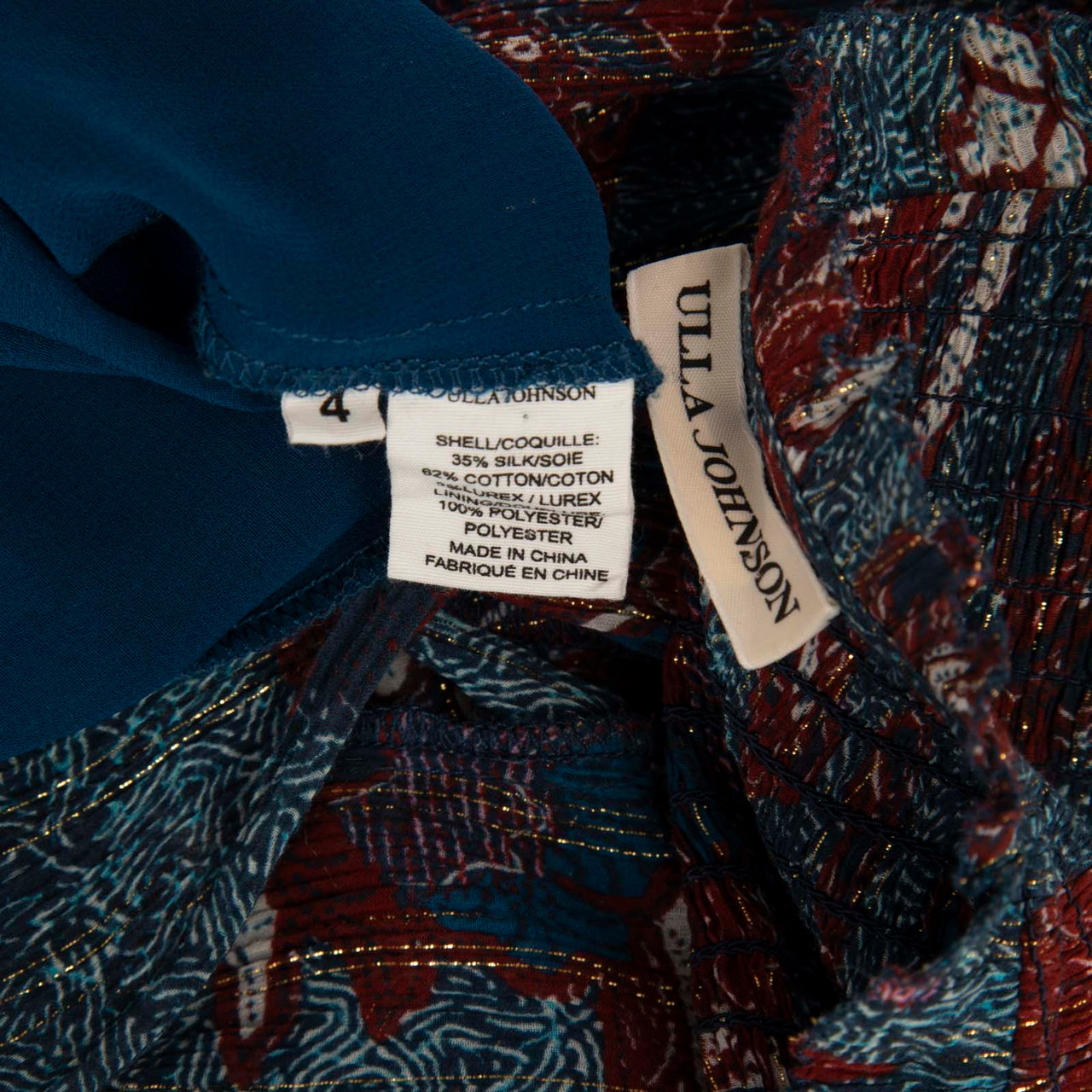 Ulla Johnson Floral & Metallic Detail Dress