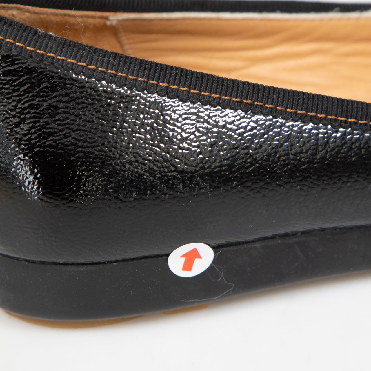 Salvatore Ferragamo Black Leather Grosgrain Flats