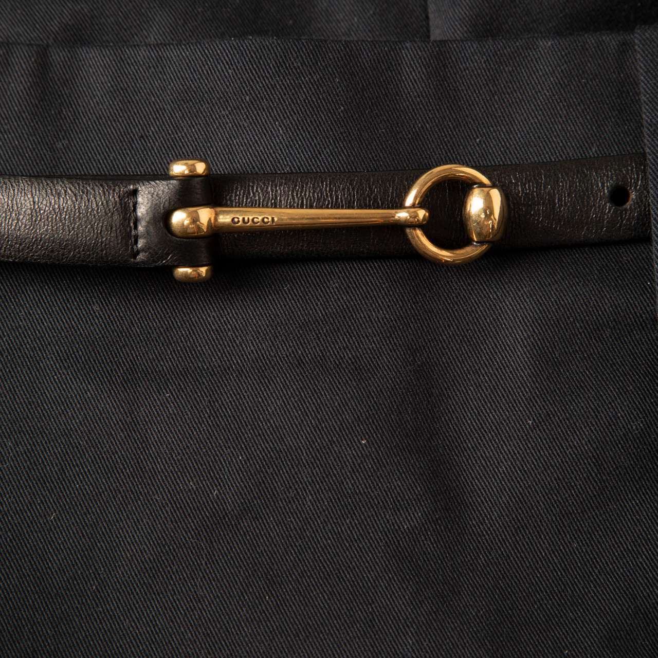 Gucci Navy Mini Belted Skirt