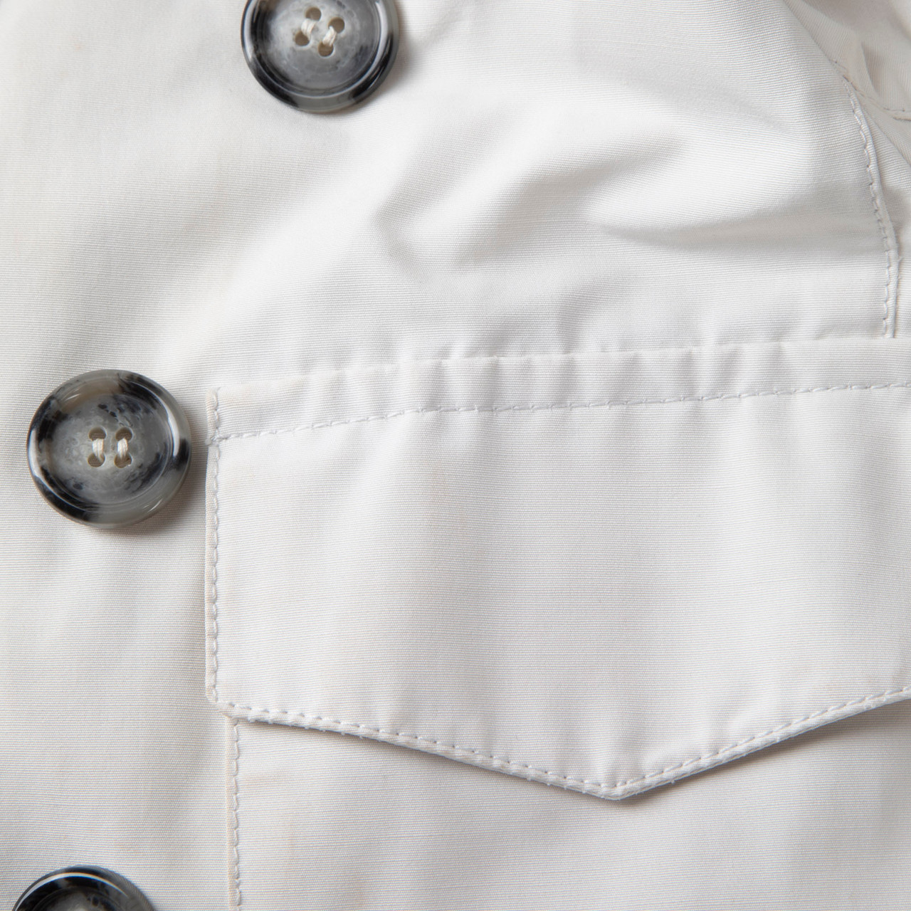 Prada Ecru Belted Button Up Trench Coat