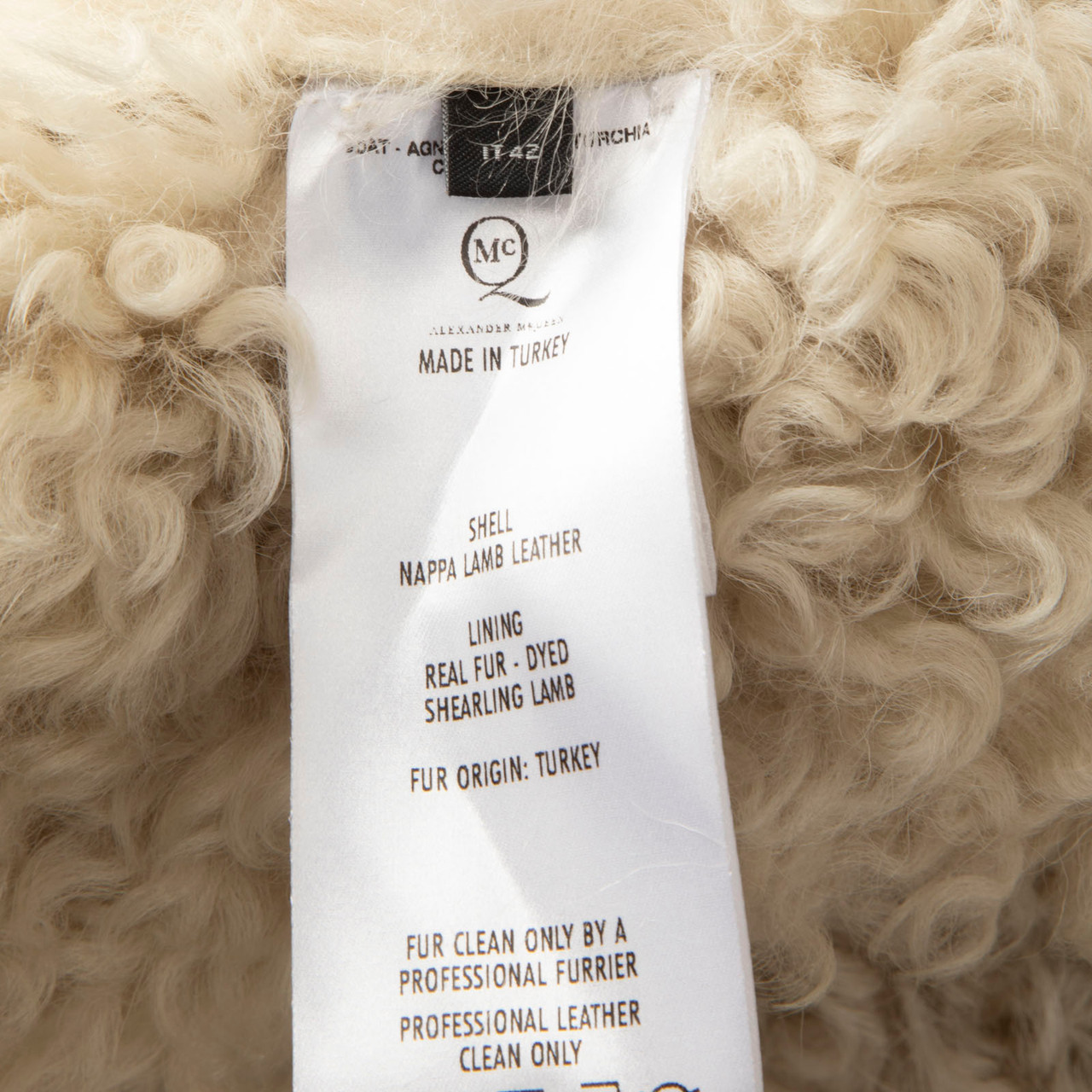 Alexander McQueen MCQ Beige Suede Shearling Jacket