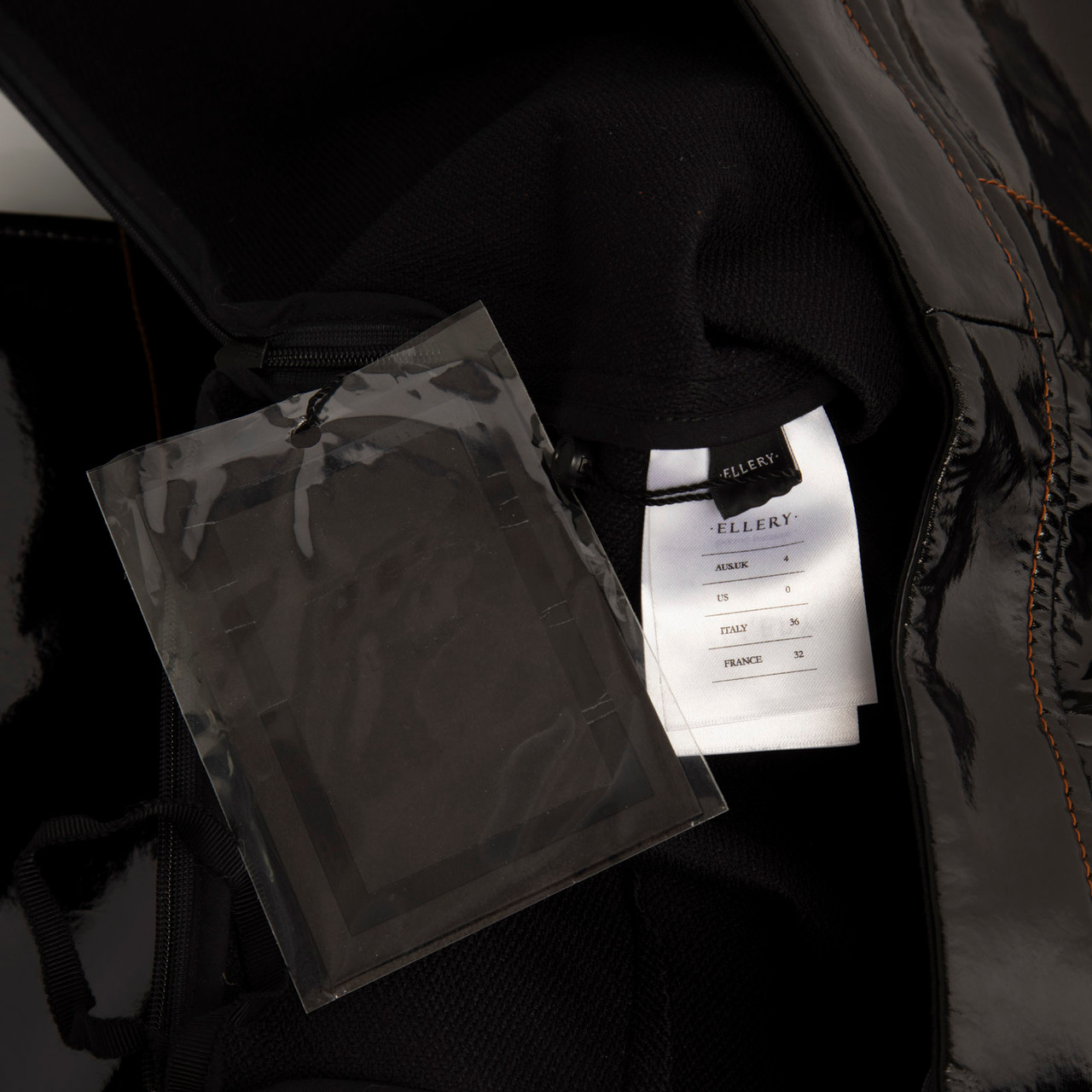 ELLERY Black Vegan Leather Outlaw Crop Flare Trousers