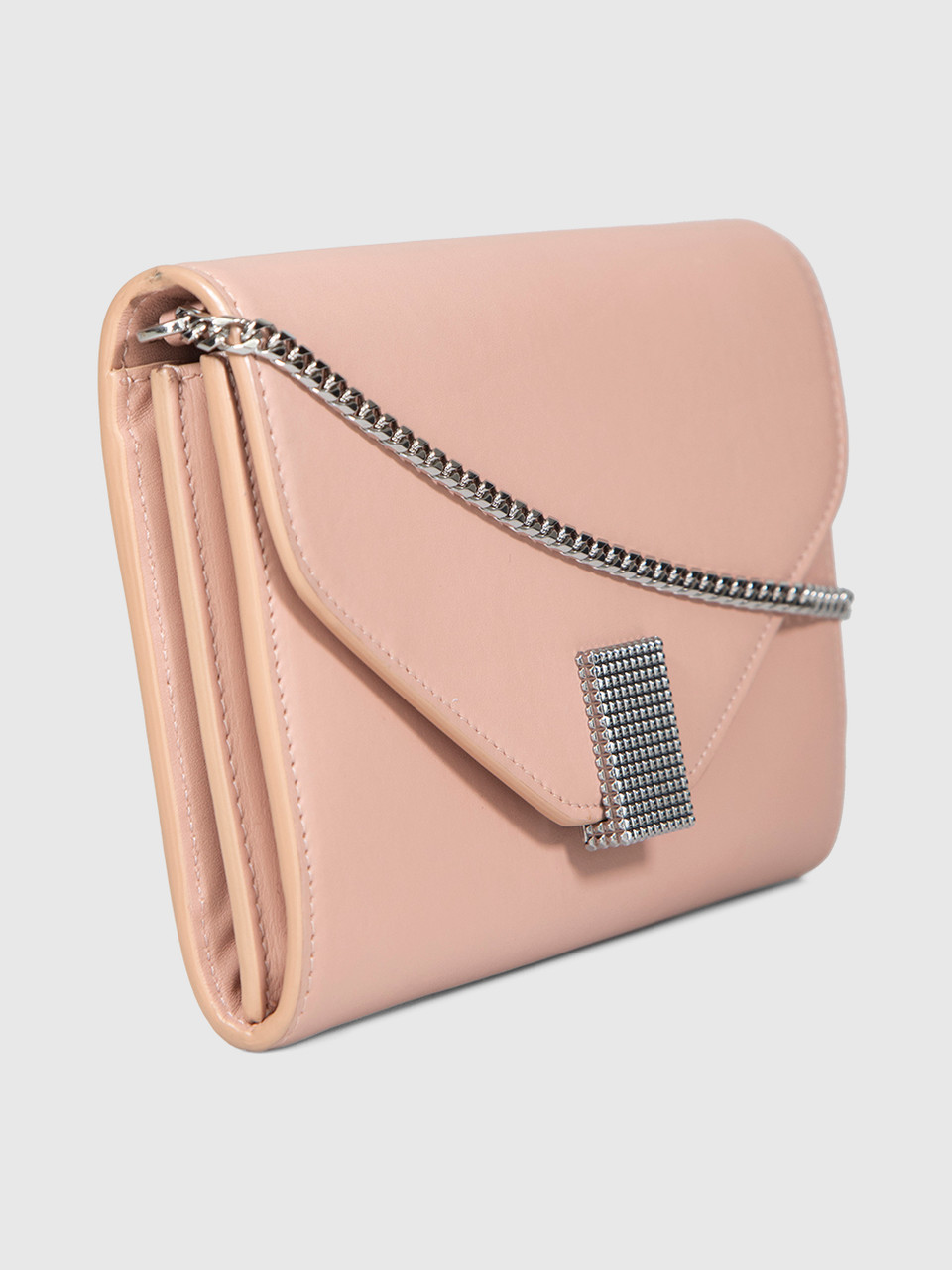 Lanvin Pink Leather Concerto Wallet On Chain