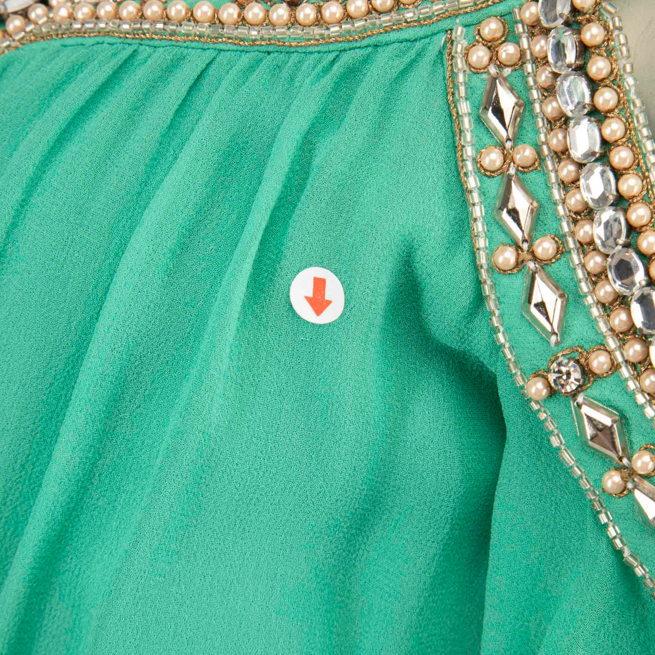 Temperley London Green Silk Embellished Dress
