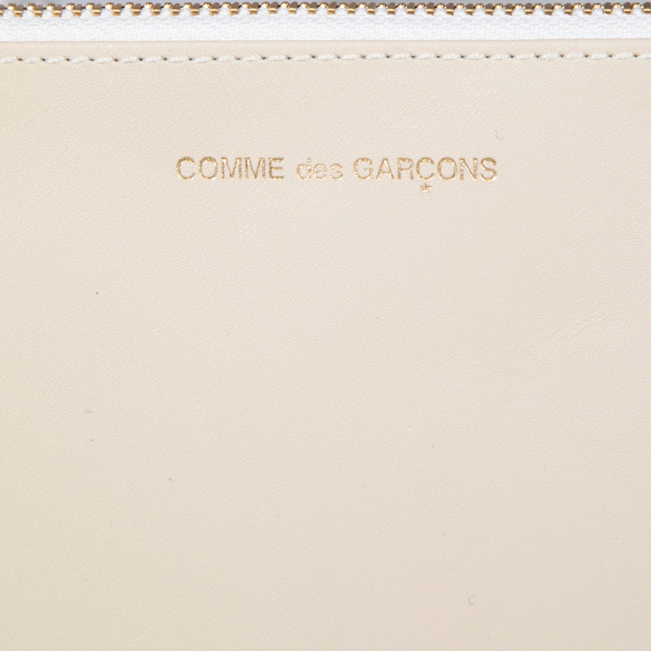 Comme Des Garcons Beige Leather Zip Pouch