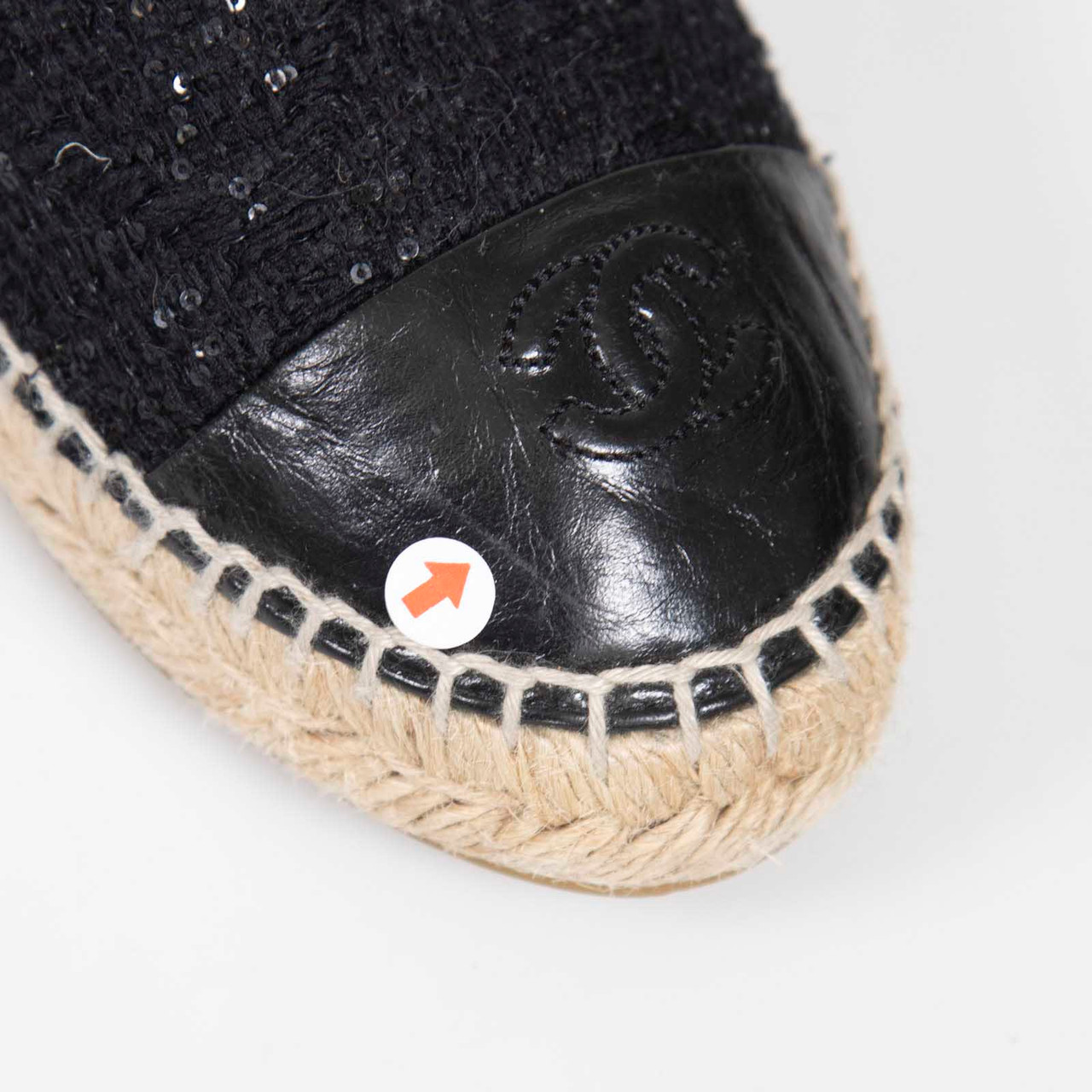 Chanel Black Tweed Sequin Espadrilles