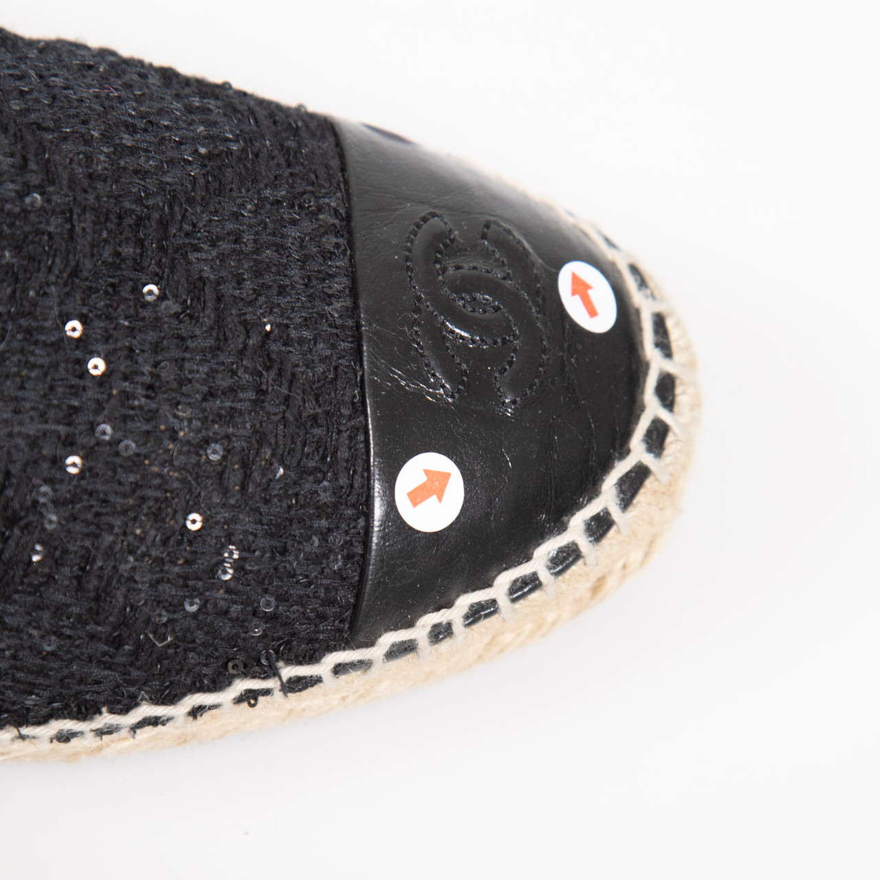 Chanel Black Tweed Sequin Espadrilles