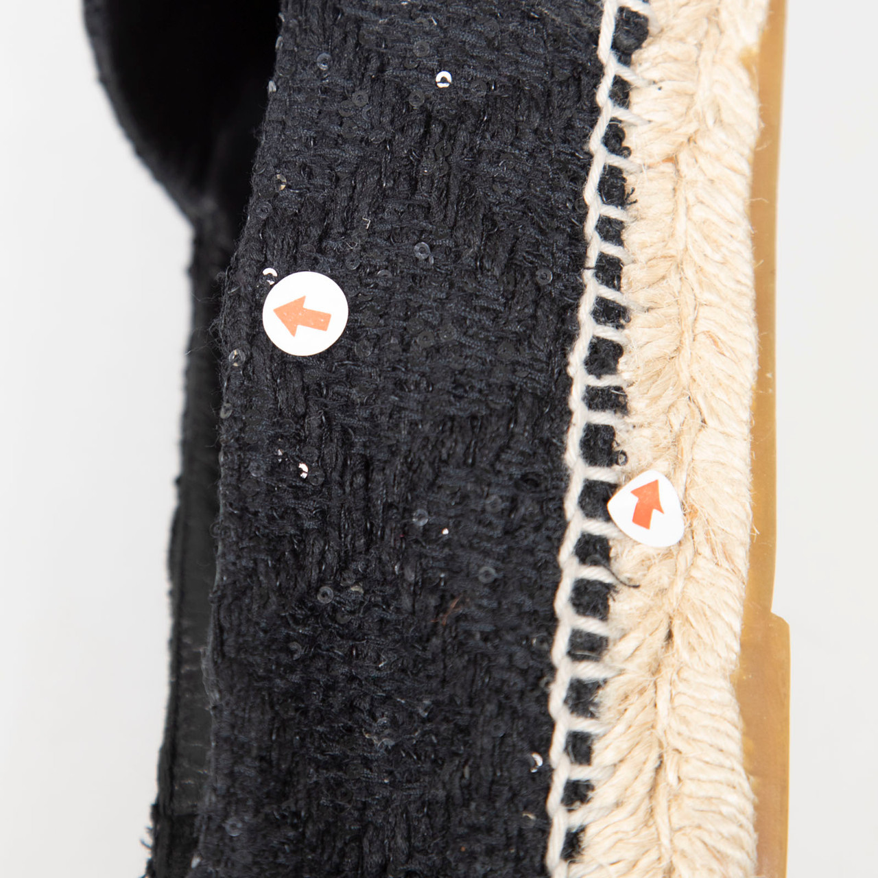 Chanel Black Tweed Sequin Espadrilles