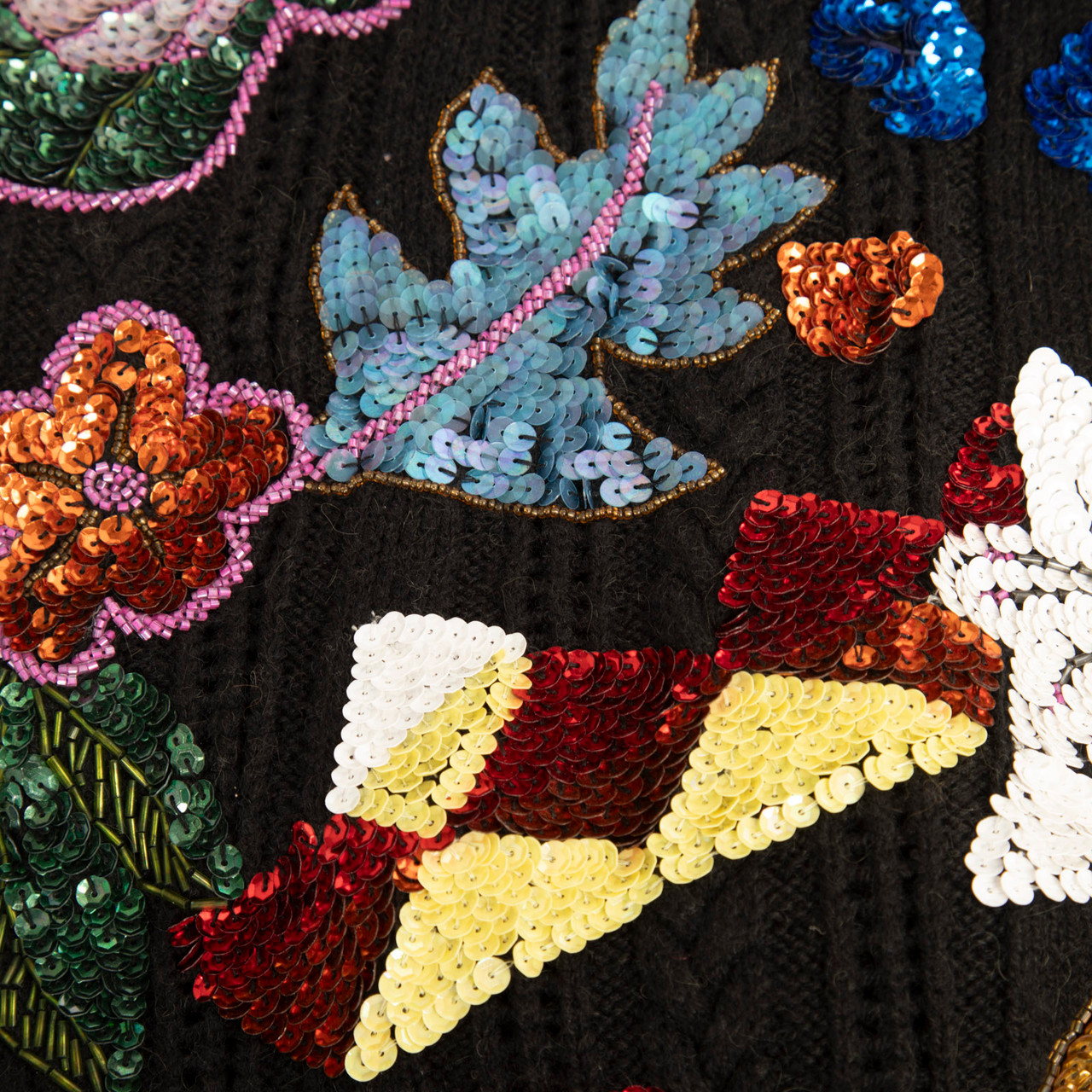 Philosophy di Lorenzo Serafini Black Wool Sequinned Knit Dress