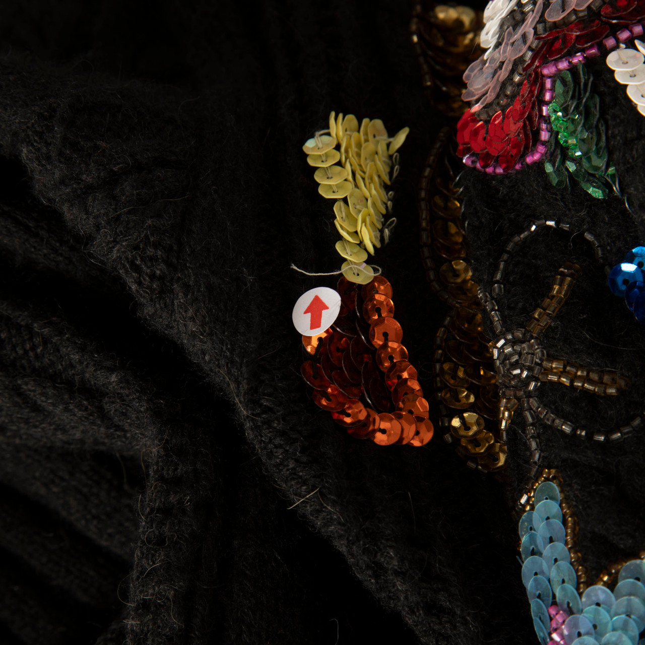 Philosophy di Lorenzo Serafini Black Wool Sequinned Knit Dress