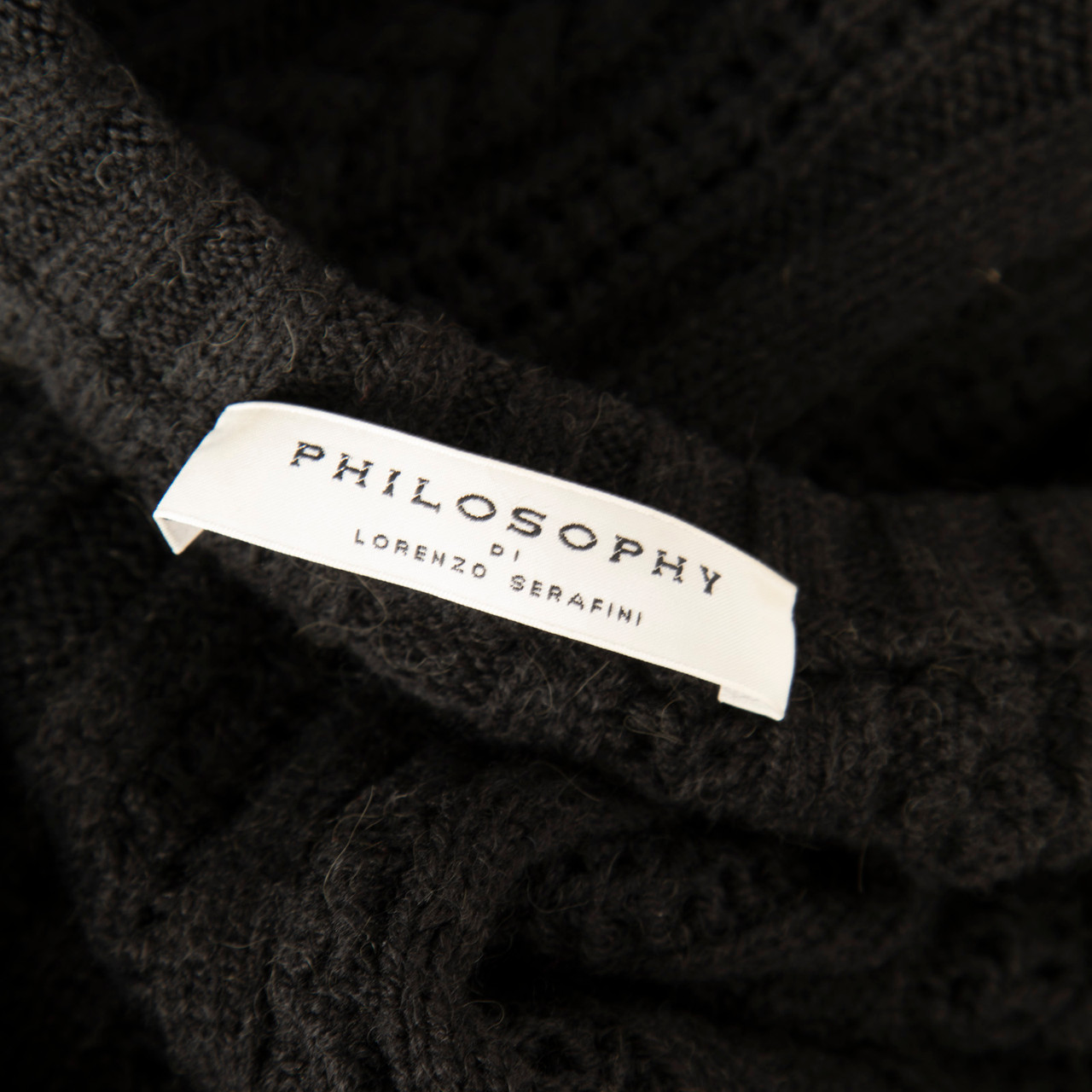 Philosophy di Lorenzo Serafini Black Wool Sequinned Knit Dress