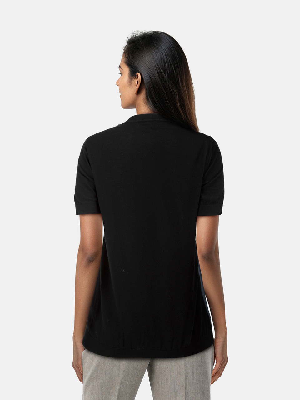 Fendi Navy & Black Wool & Silk Top