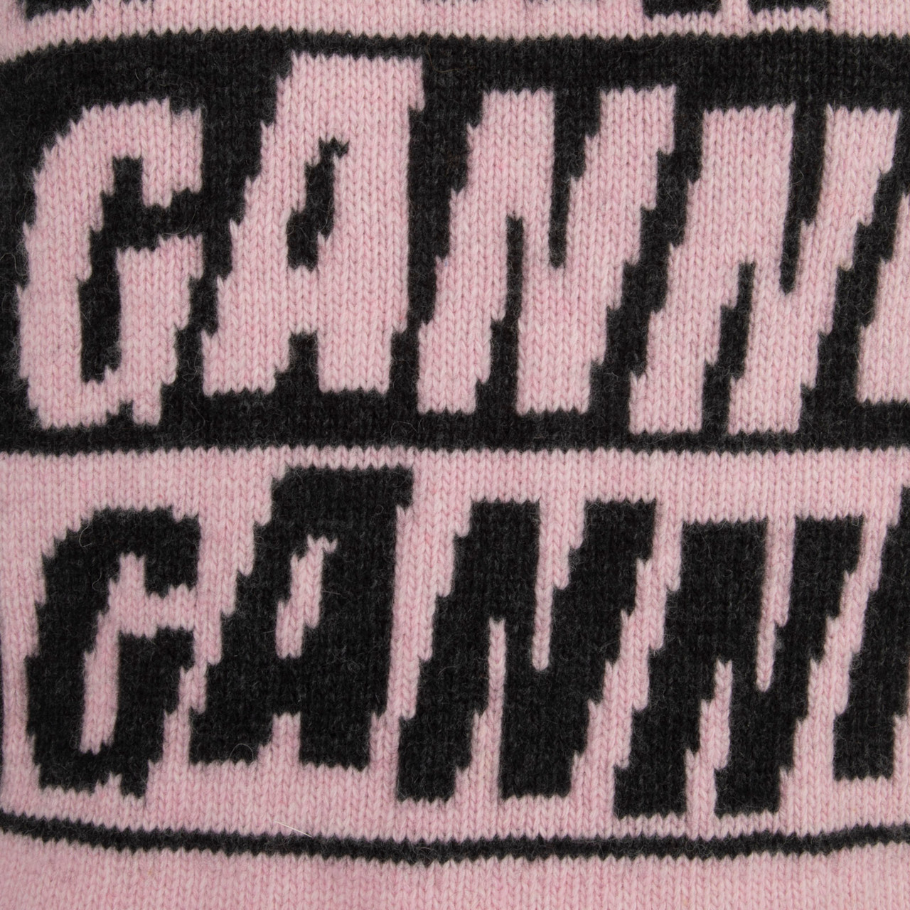Ganni Pink Wool Logo Knit Vest