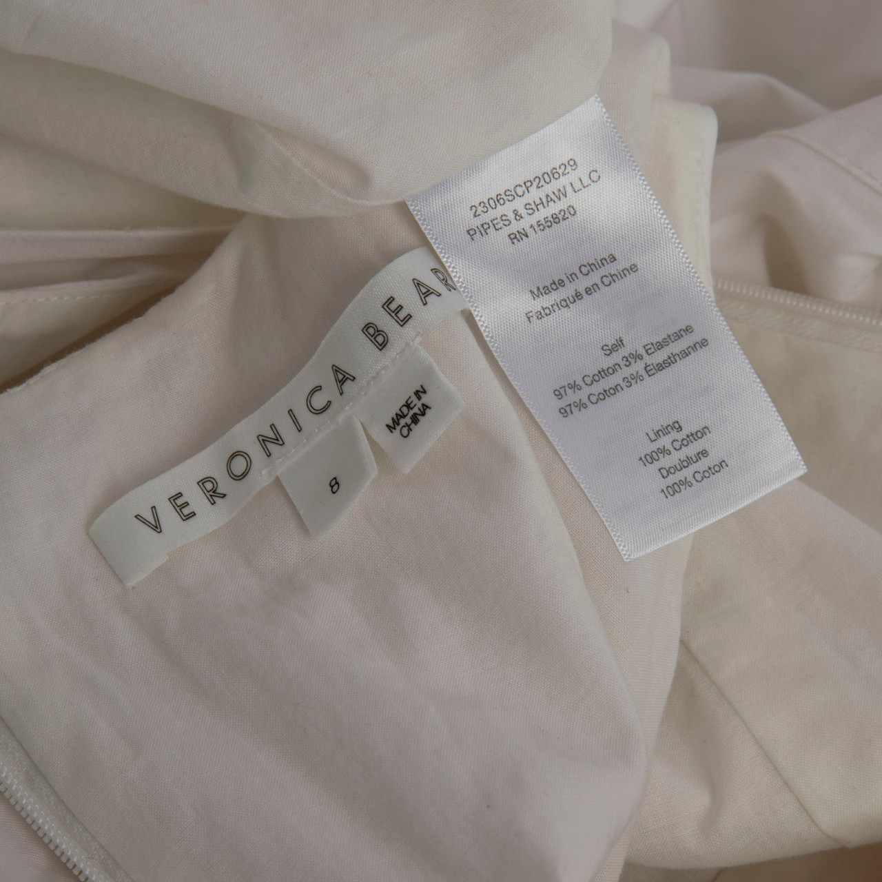 Veronica Beard White Sleeveless Square Neck Dress