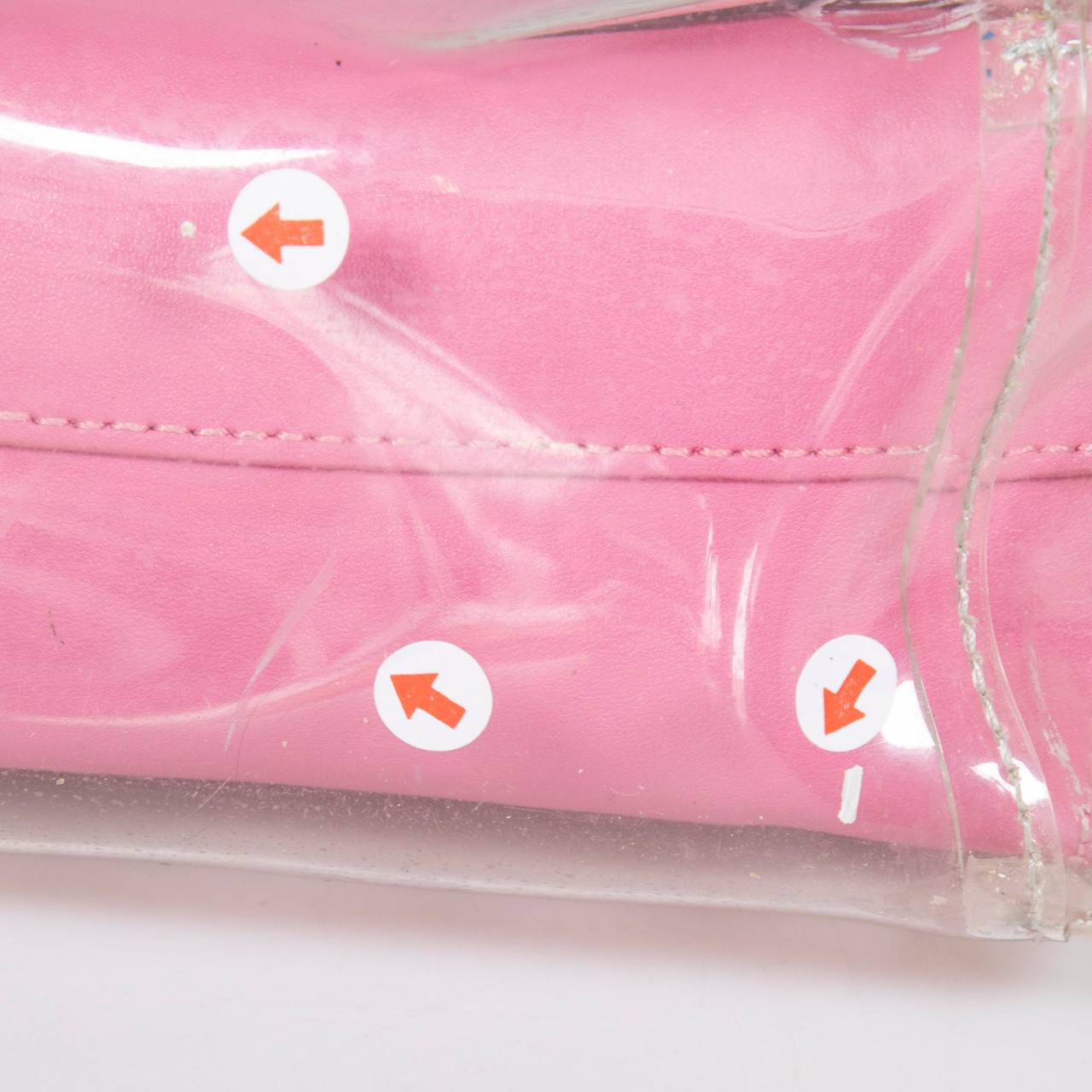 STAUD Pink Leather & PVC Mini Shirley Tote