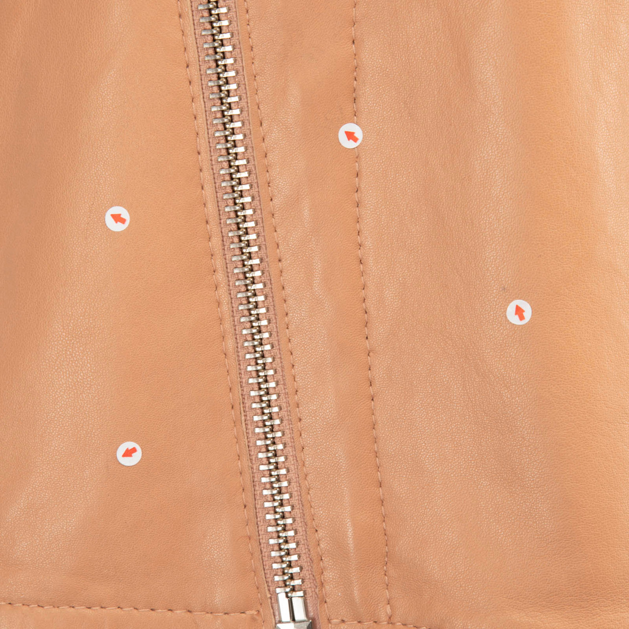 Maje Pink Leather Asymmetric Zip Biker Jacket