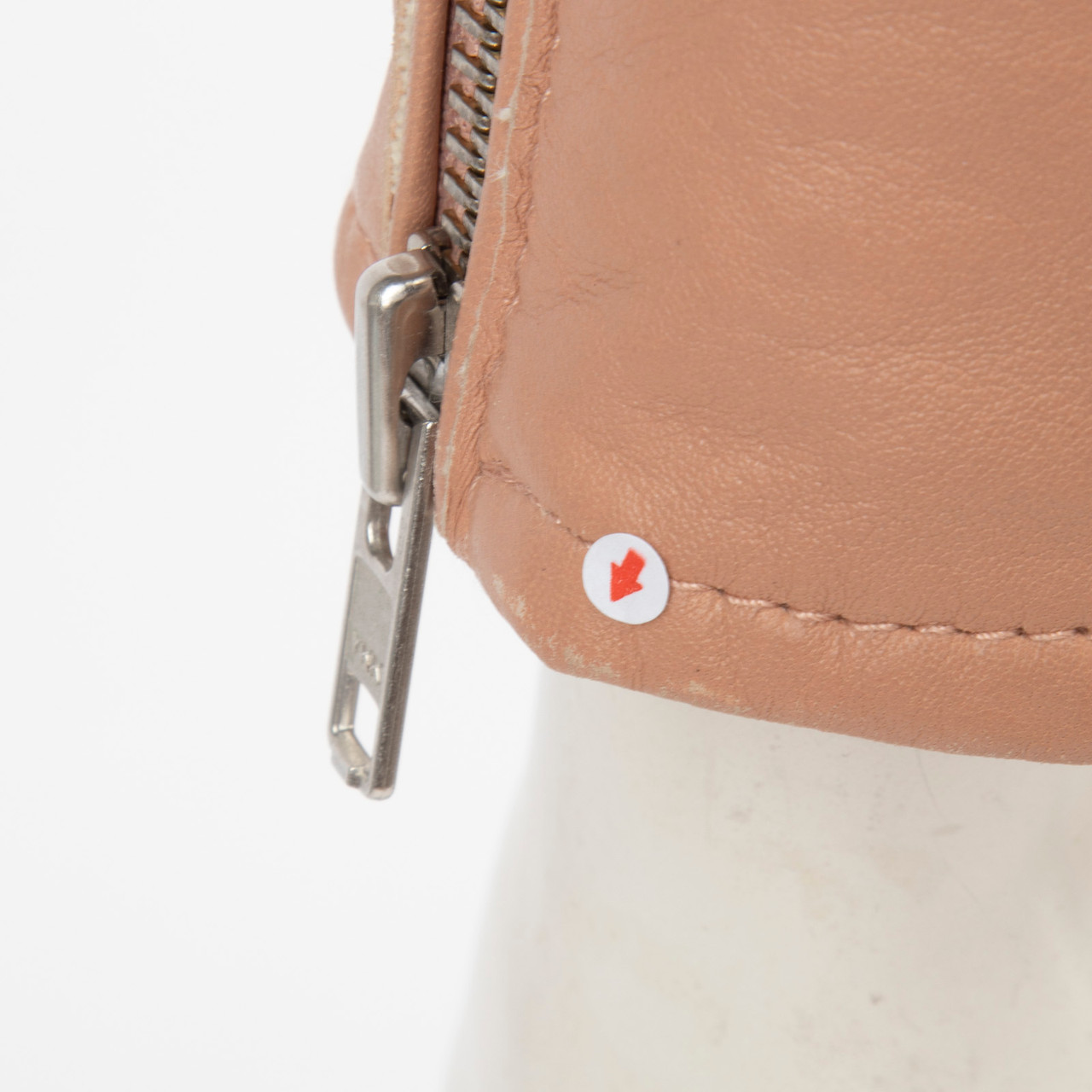 Maje Pink Leather Asymmetric Zip Biker Jacket