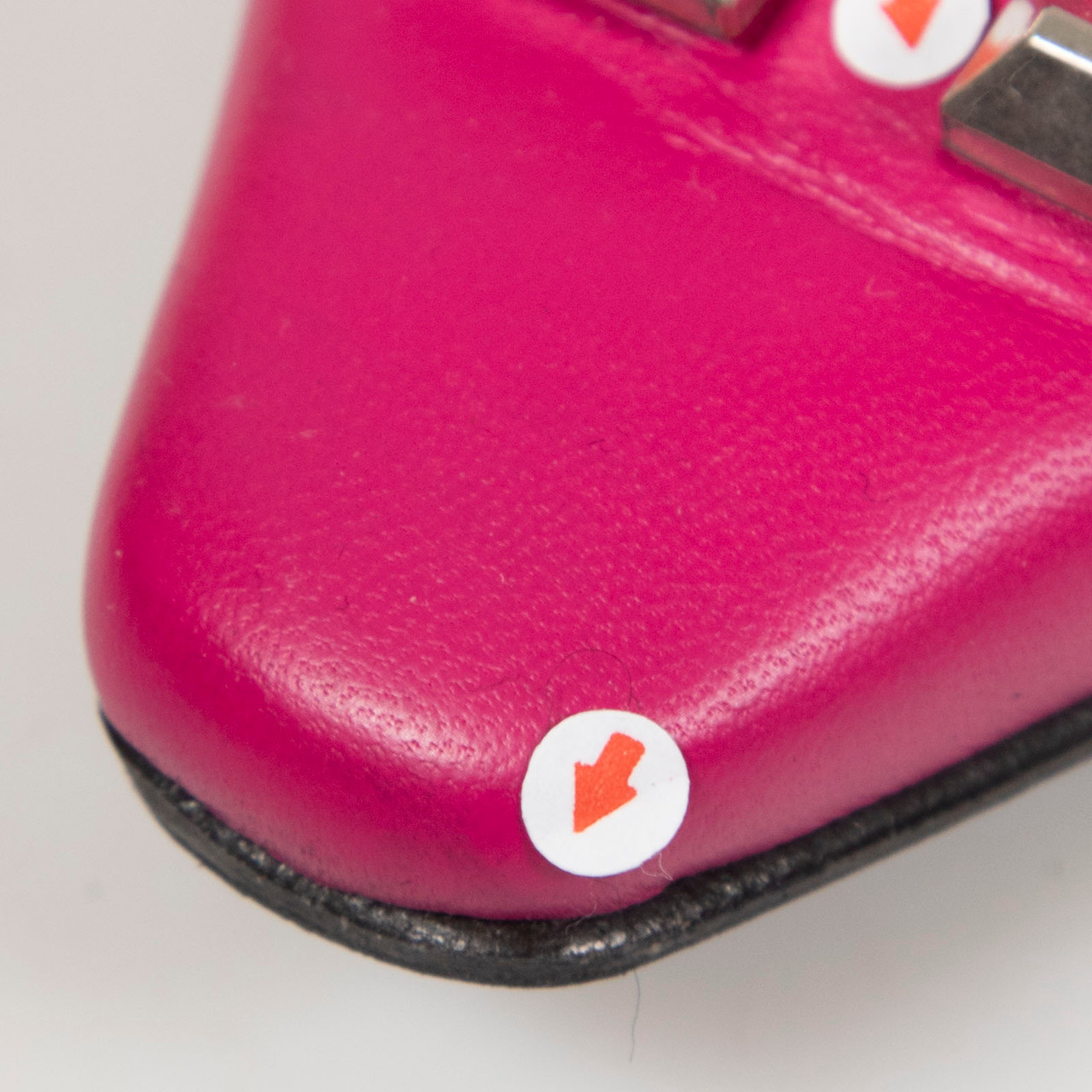 Off-White Pink Leather Logo Slingback Flats