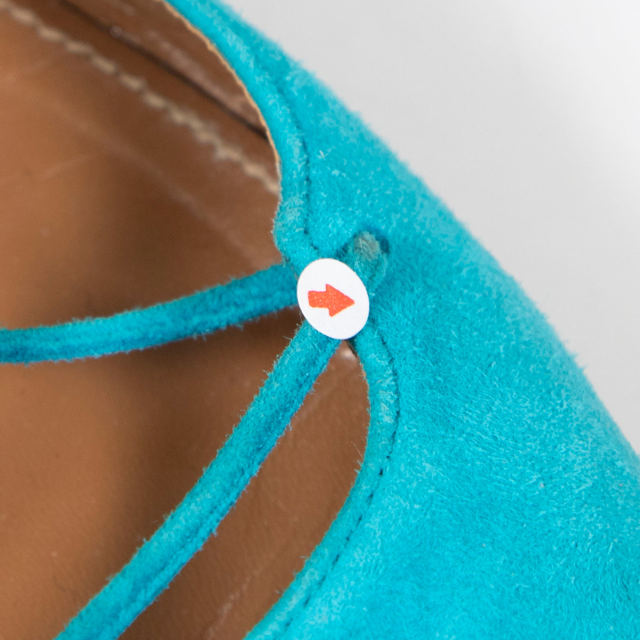 Aquazzura Turquoise Suede Cut Out Heels