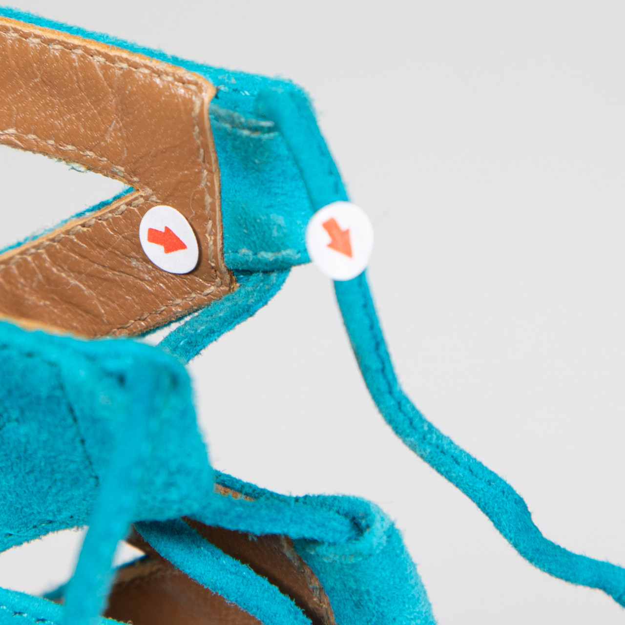 Aquazzura Turquoise Suede Cut Out Heels