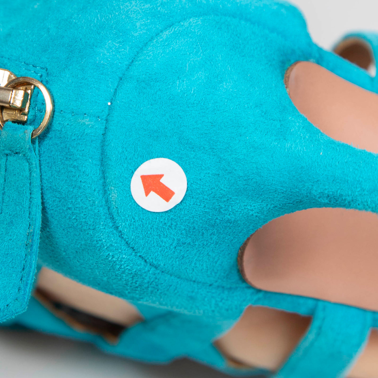 Aquazzura Turquoise Suede Cut Out Heels