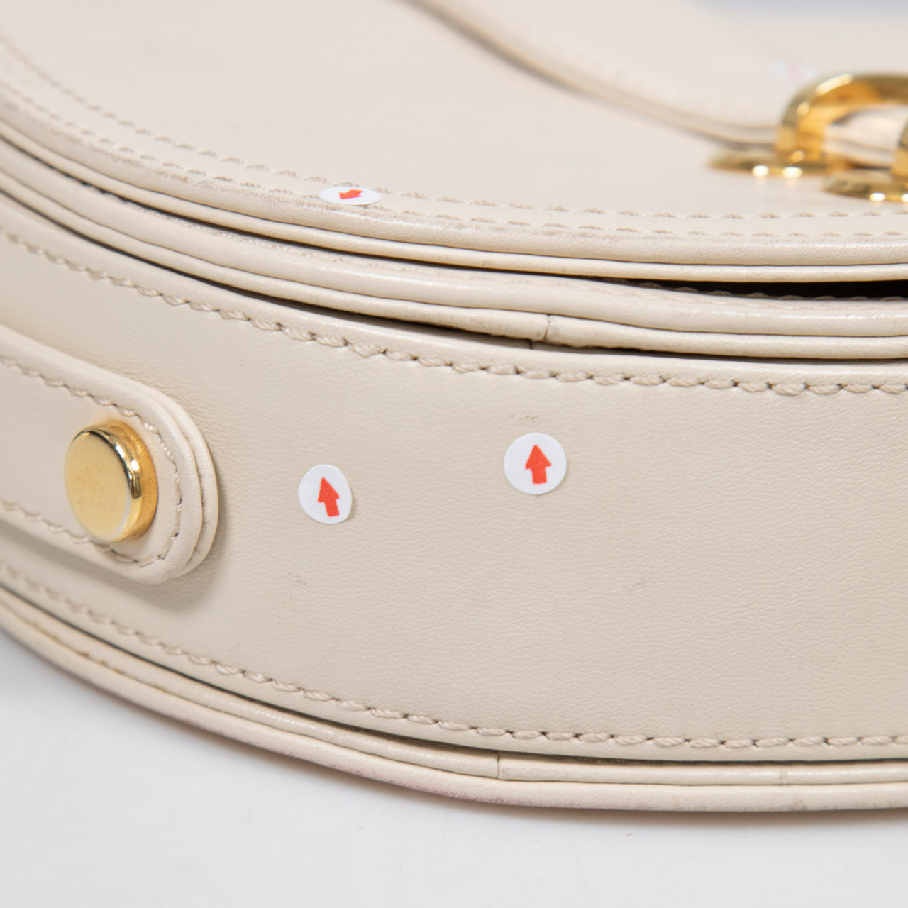 Alberta Ferretti Cream Buckled Crossbody Bag