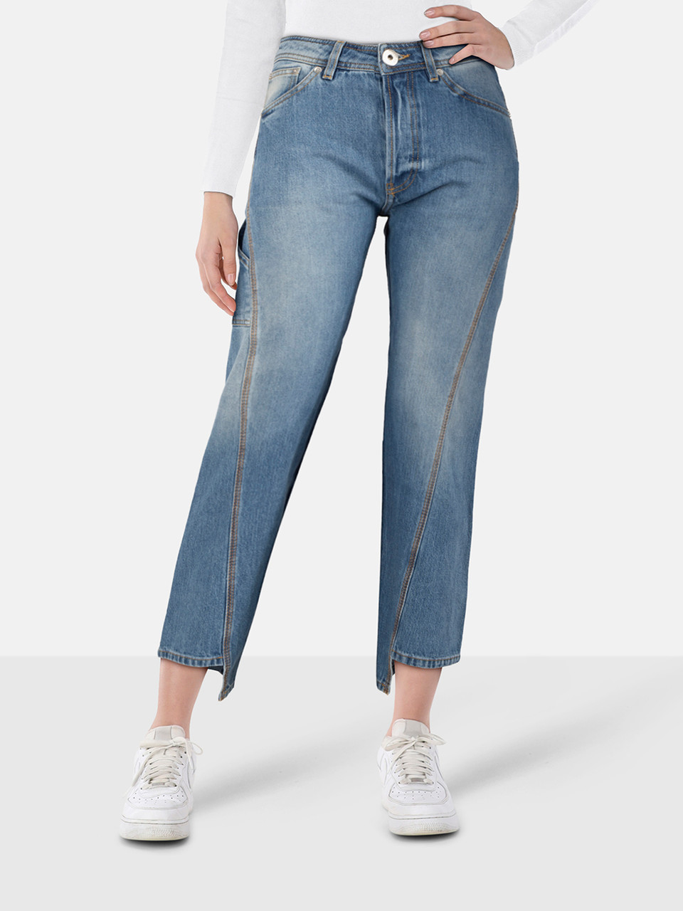 Lanvin Panelled Straight Leg Jeans