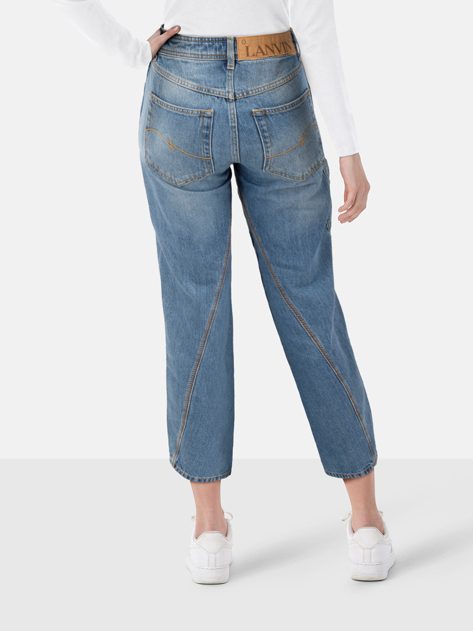 Lanvin Panelled Straight Leg Jeans