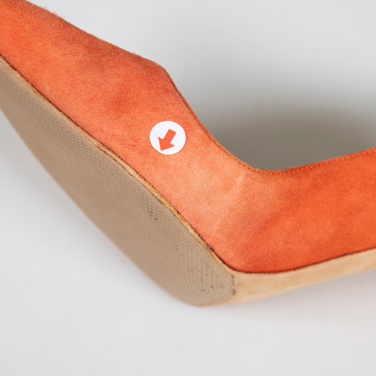 Manolo Blahnik Orange Suede Point-Toe Pumps