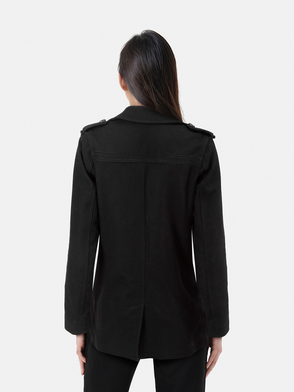 Dior Black Wool Double Breasted Pea Coat