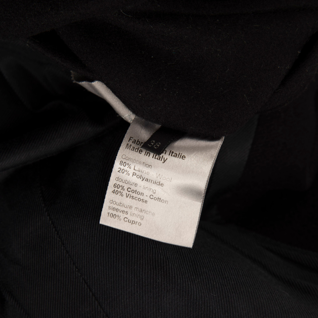 Dior Black Wool Double Breasted Pea Coat