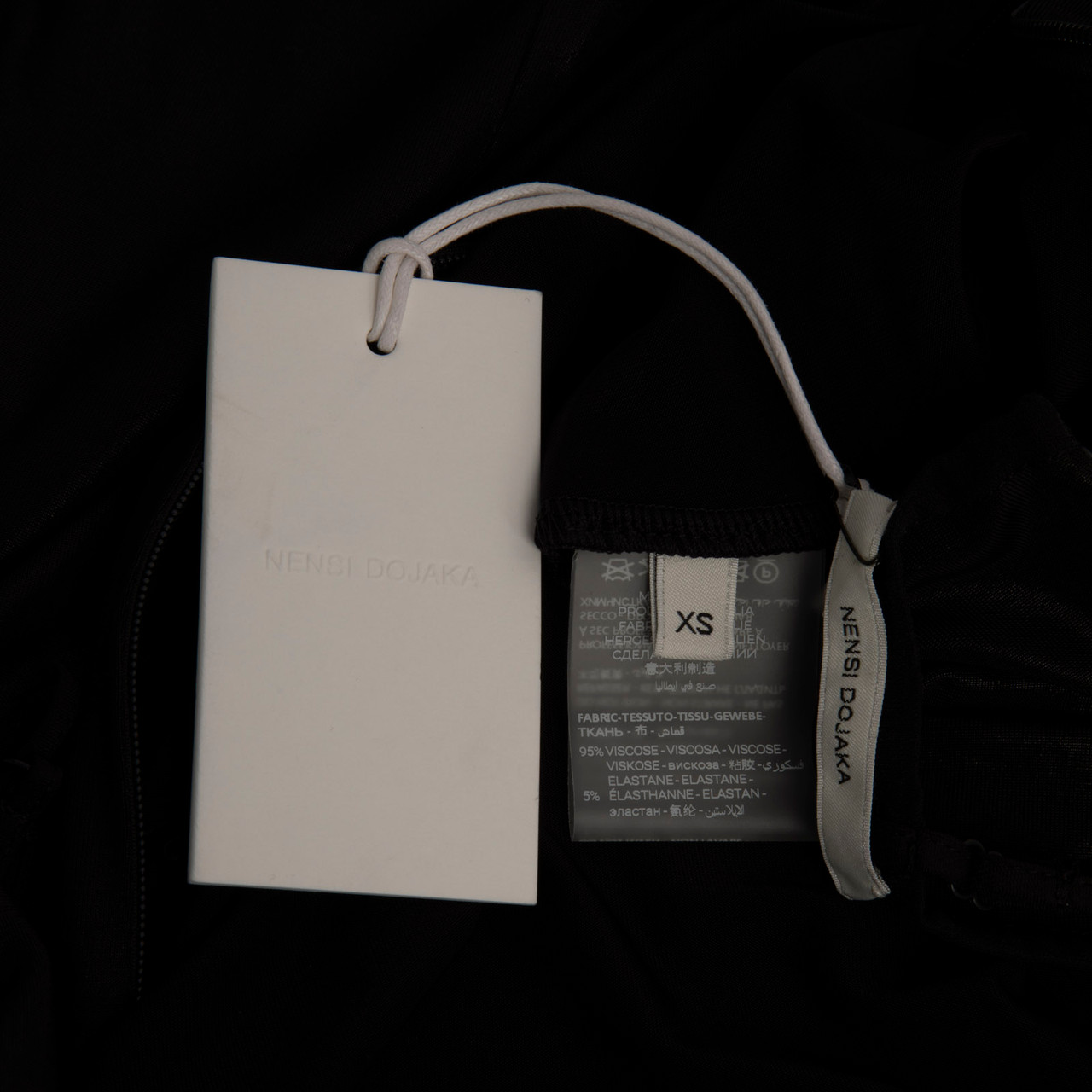 Nensi Dojaka Black Asymmetric Bra Dress