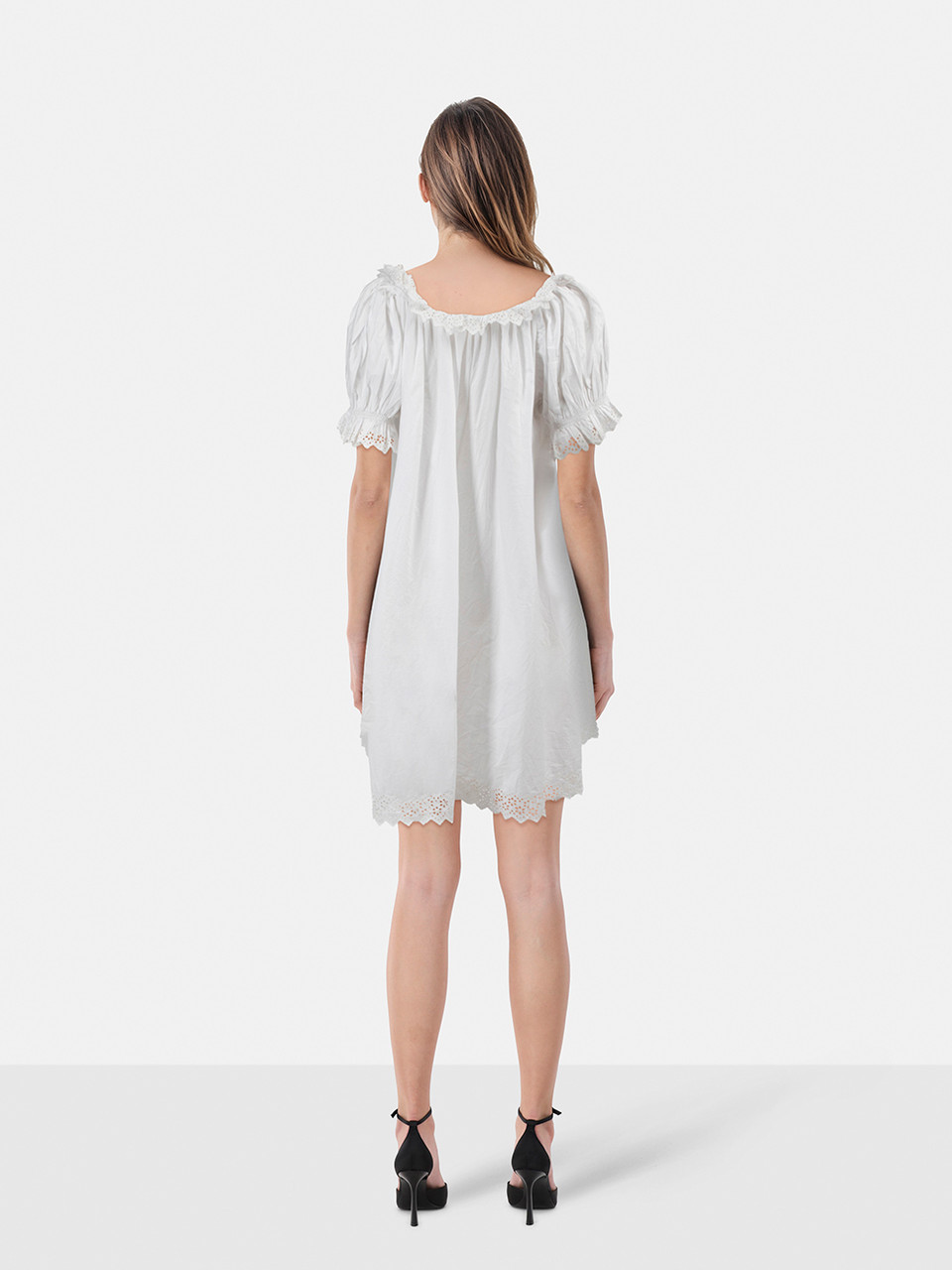 DÔEN White Floral Embroidered Dress