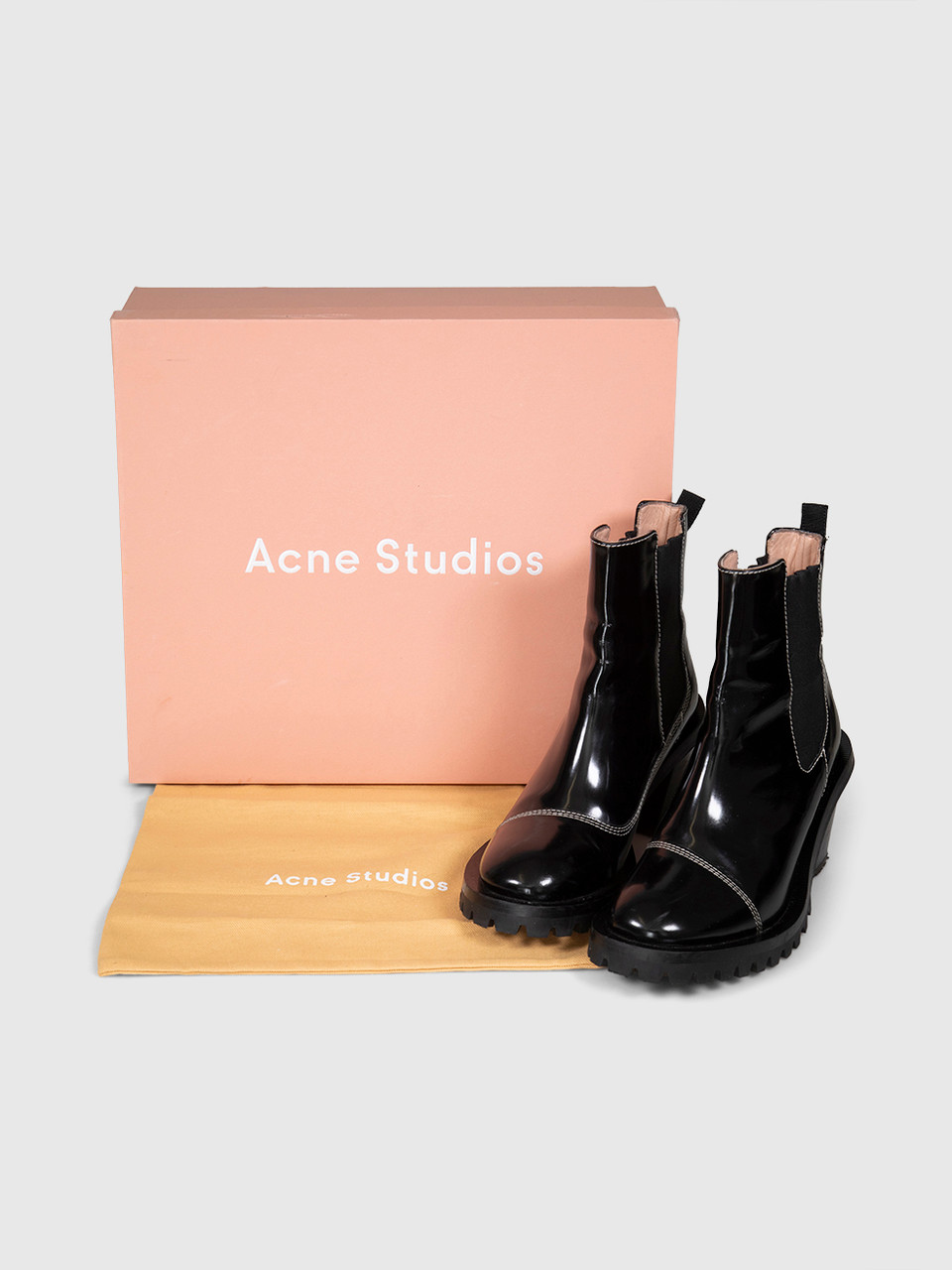 Acne Studios Black Patient Chunky Heeled Boots
