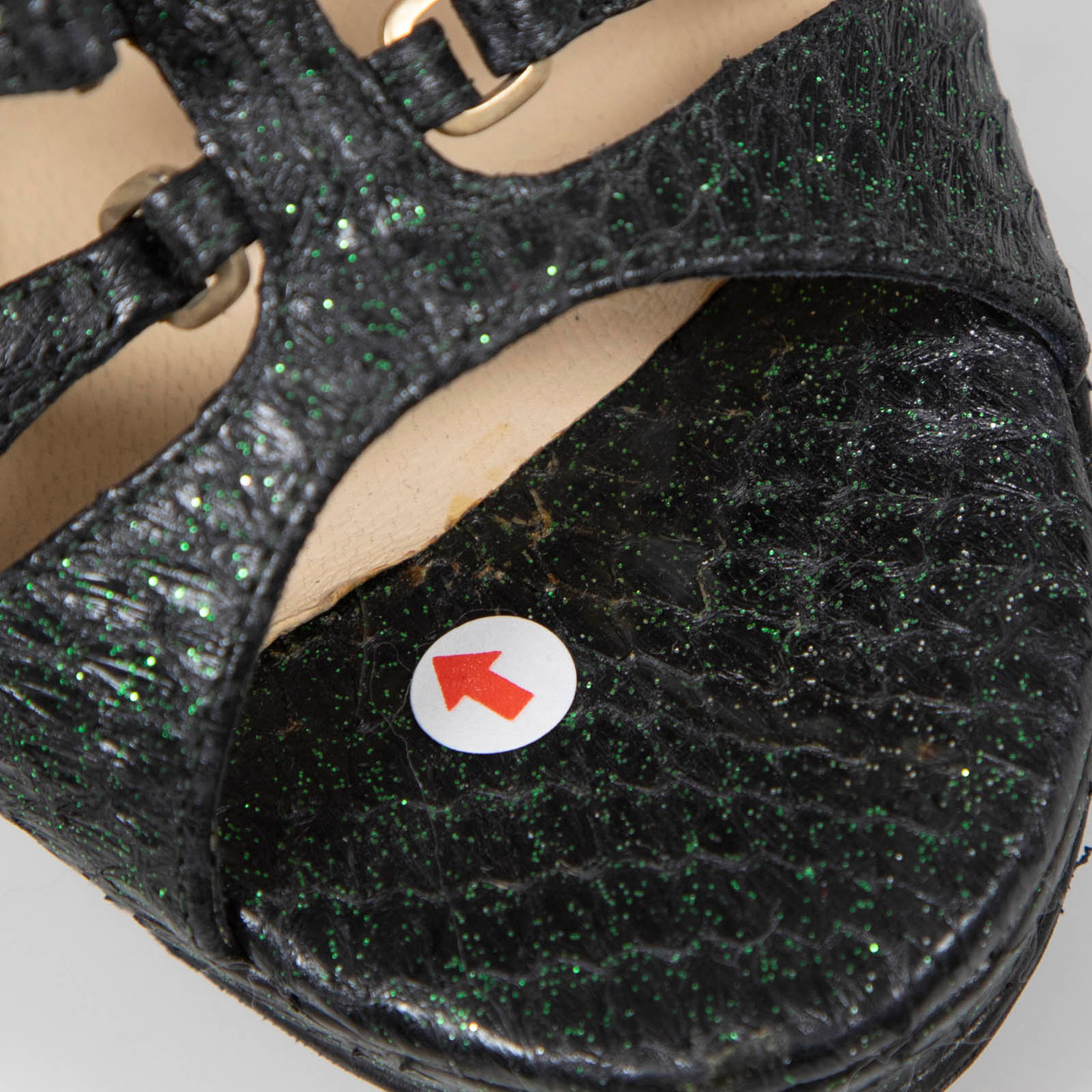 Jimmy Choo Metallic Green Snake Embossed Sandals