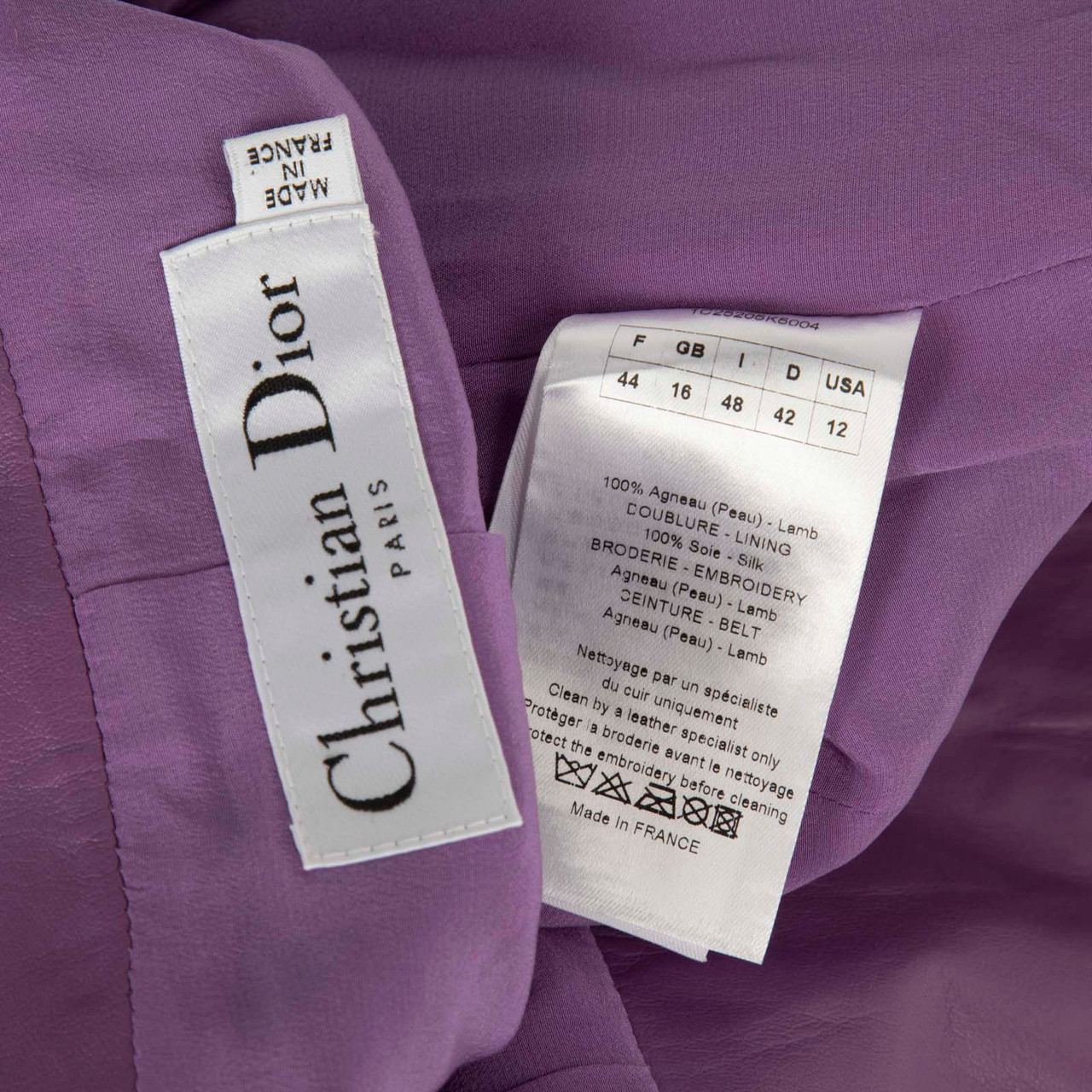 Dior Purple Leather Scallop Edge Top