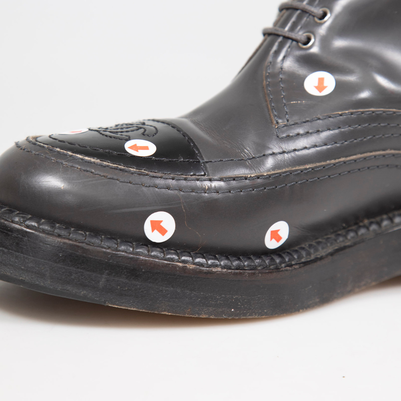 Chanel Grey Leather CC Ankle Boots