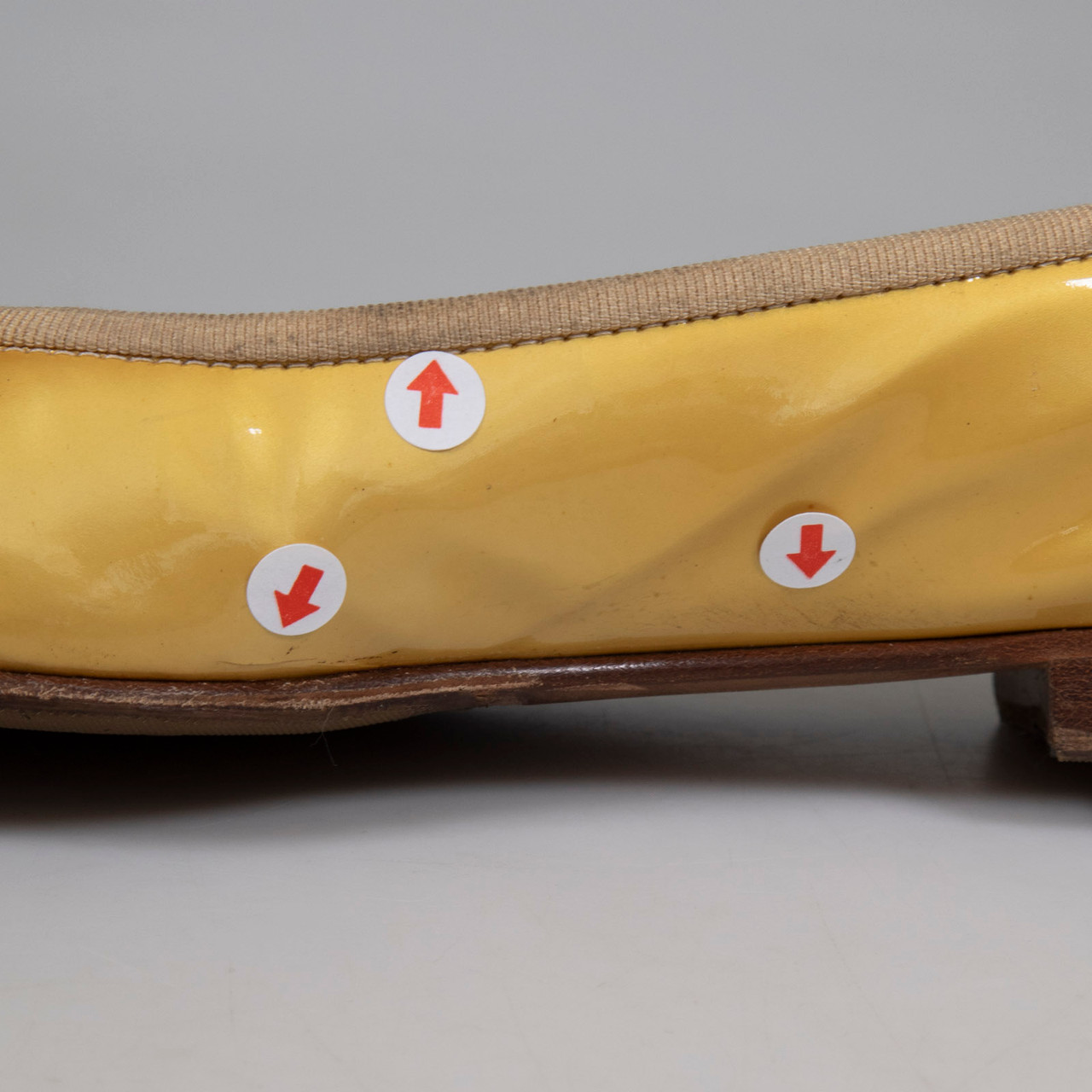 Chanel Gold Patent CC Cap Toe Ballet Flats