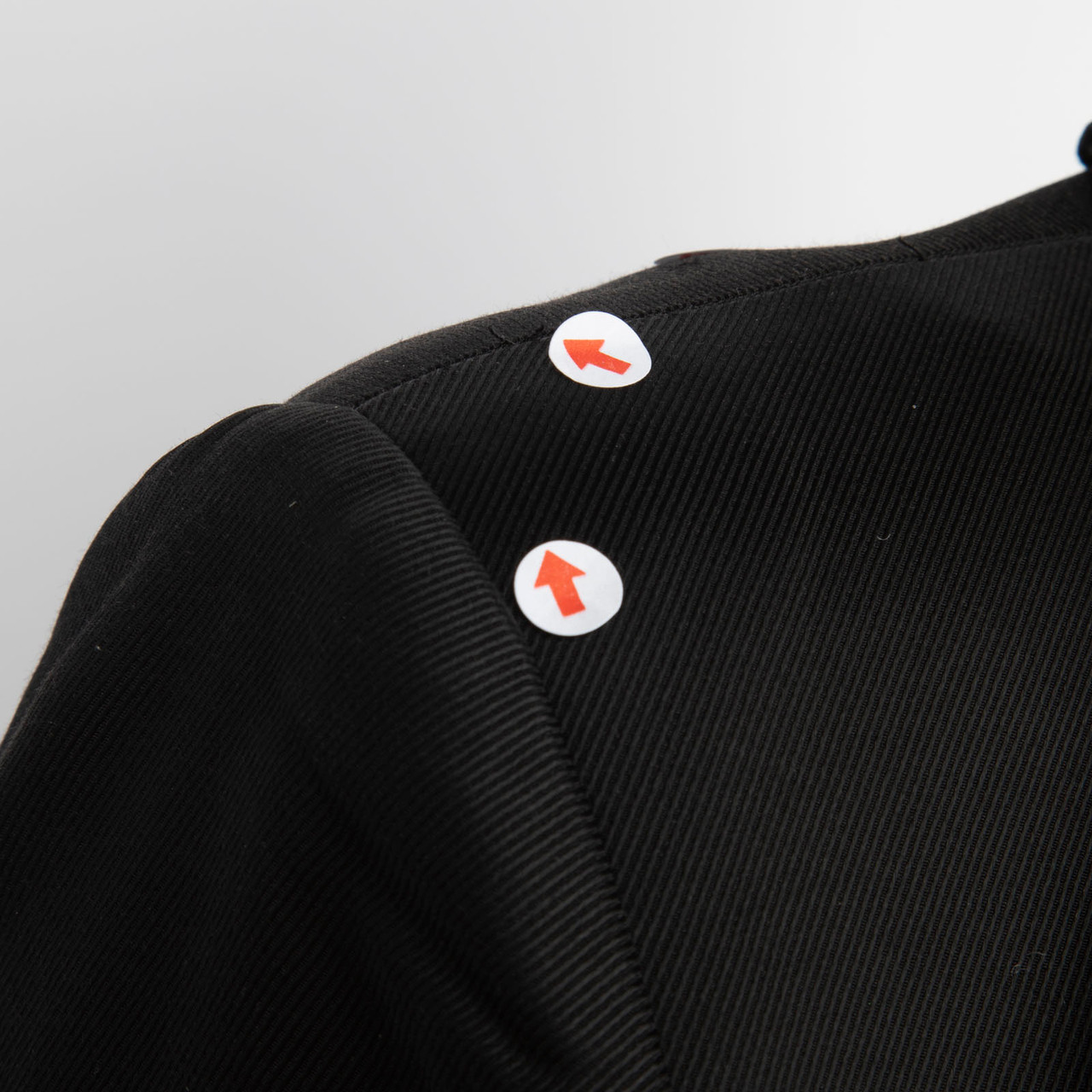 Burberry Black Button Up Ruffle Trim Jacket