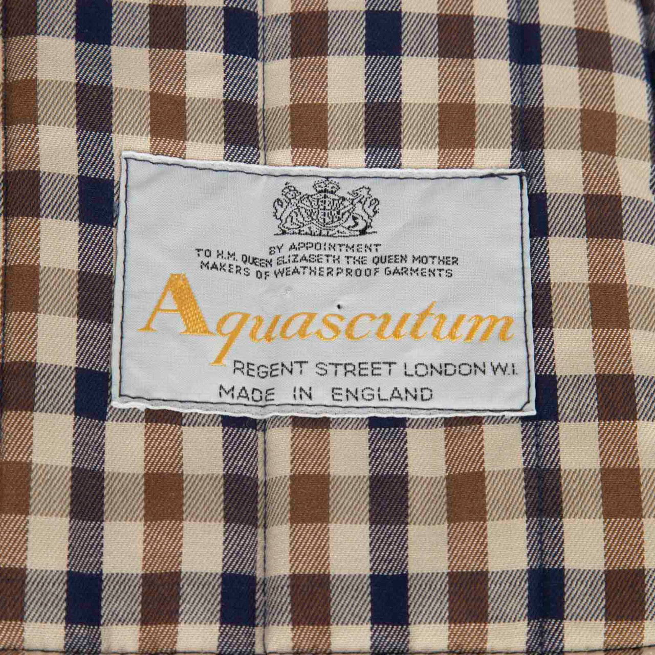 Aquascutum Navy Quilted Check Lined Jacket