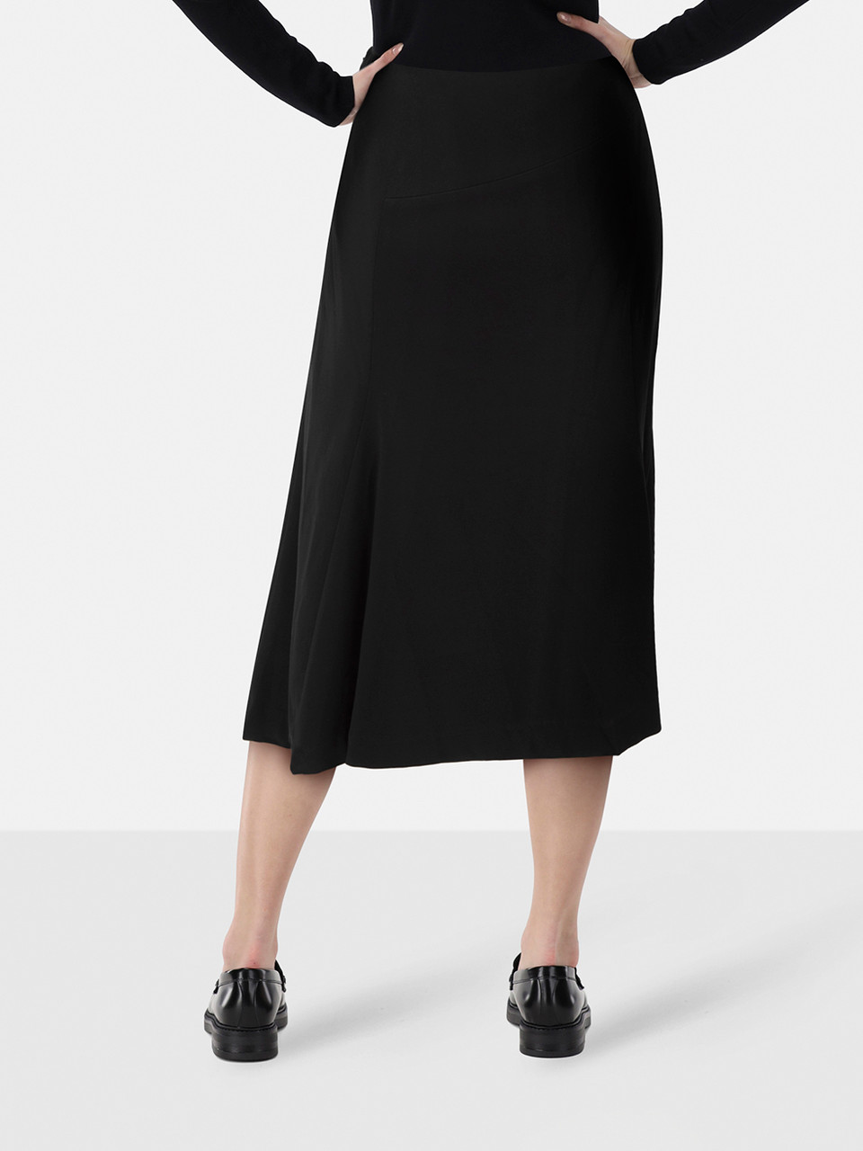 Max Mara Black Midi A-Line Skirt