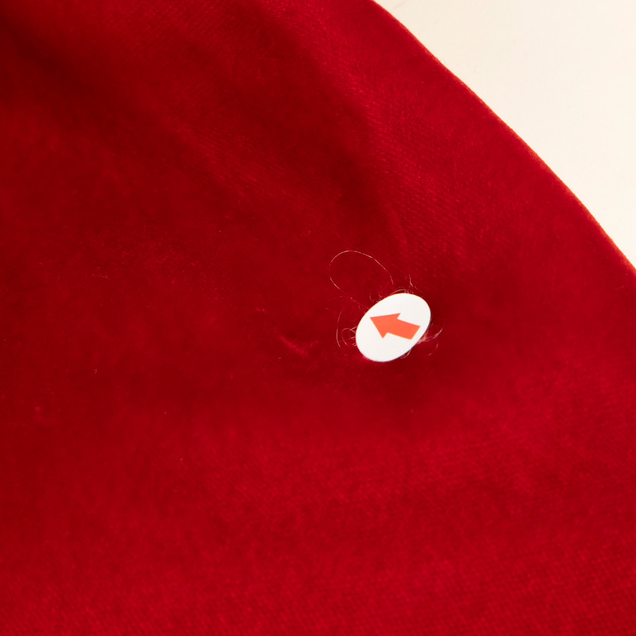 Khaite Red Velvet V-Neck Puff Sleeves Top