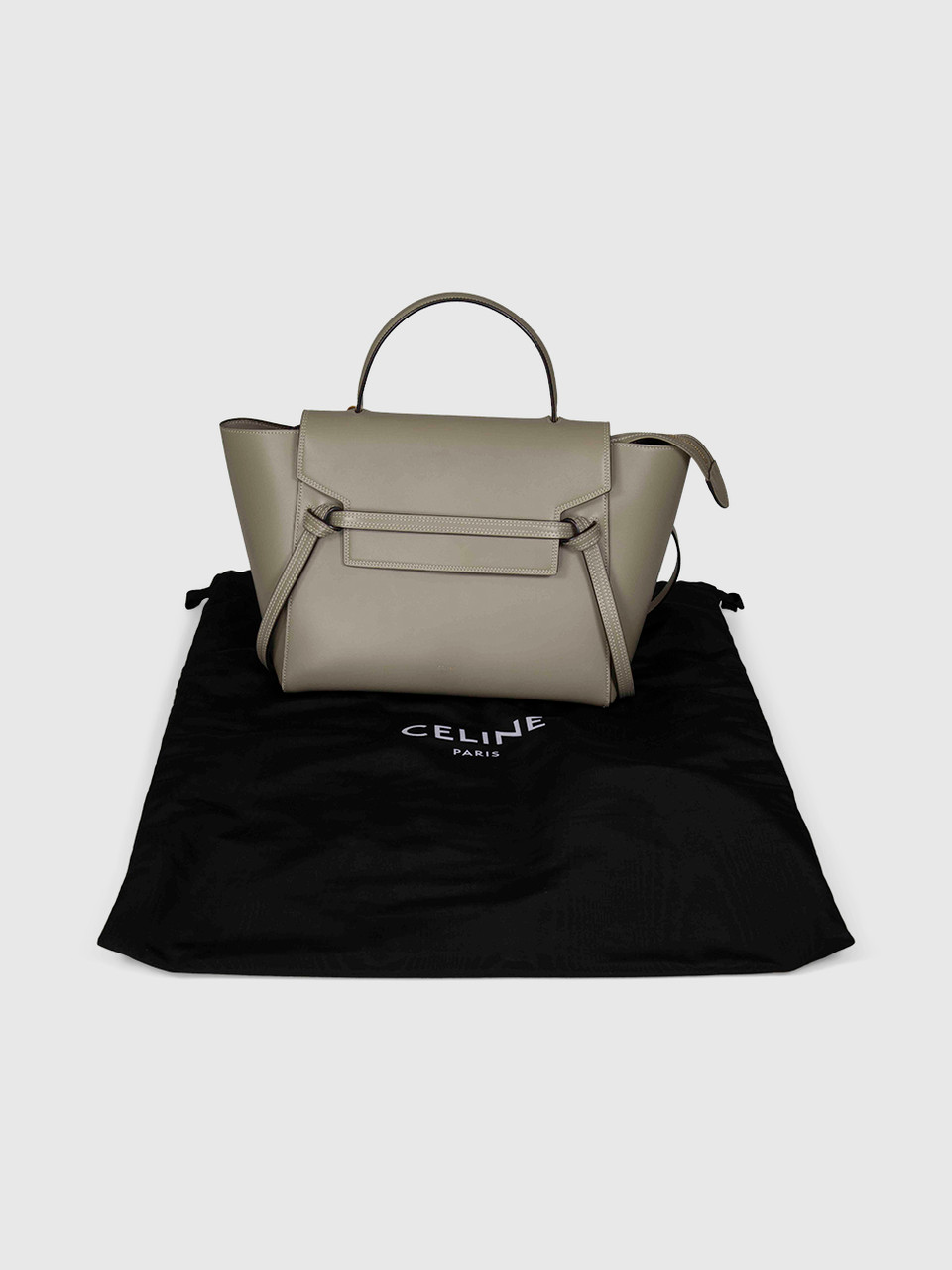 Céline Khaki Leather Medium Belt Bag