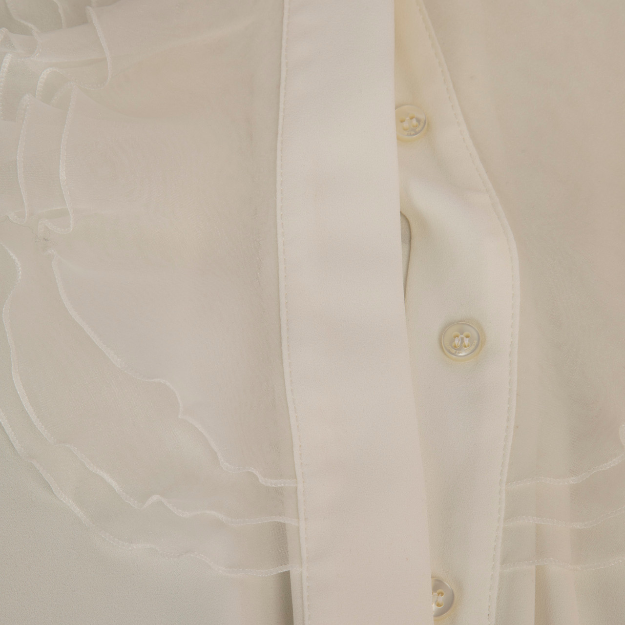 Elisabetta Franchi White Ruffle Sleeveless Blouse