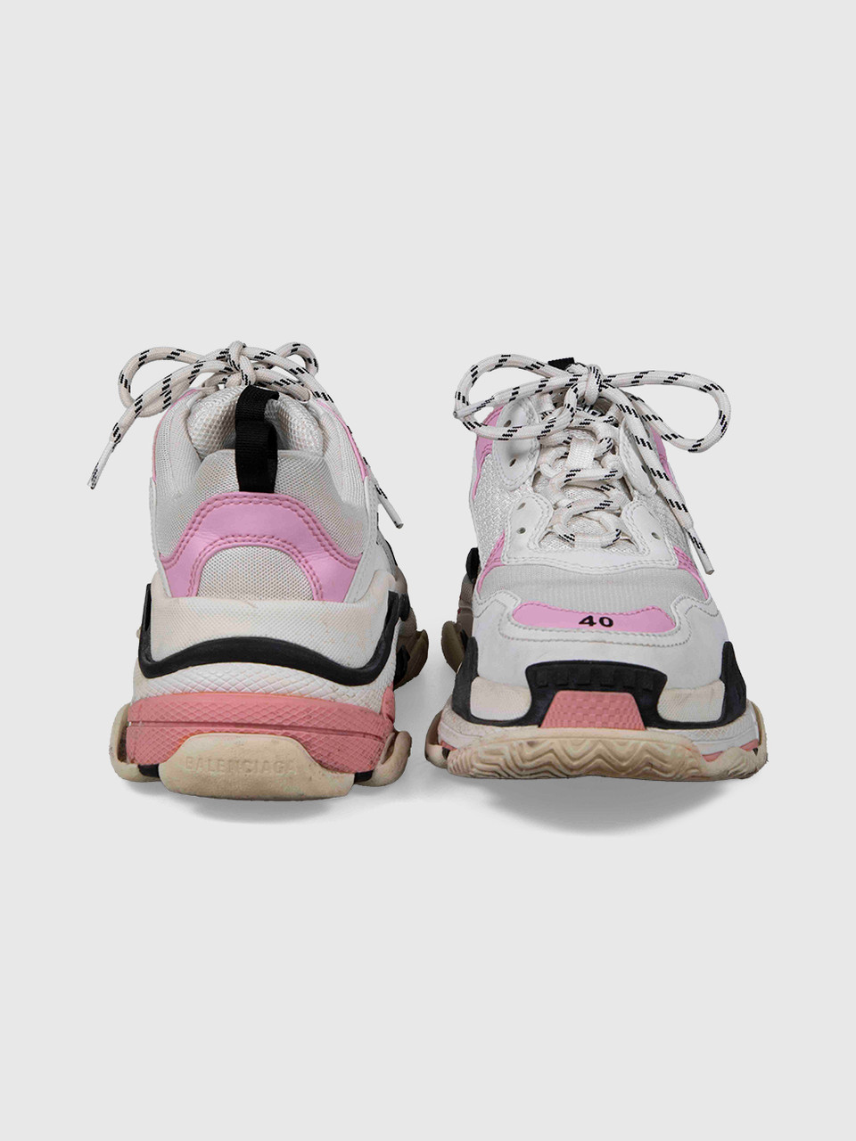 Balenciaga Pink & White Triple S Trainers