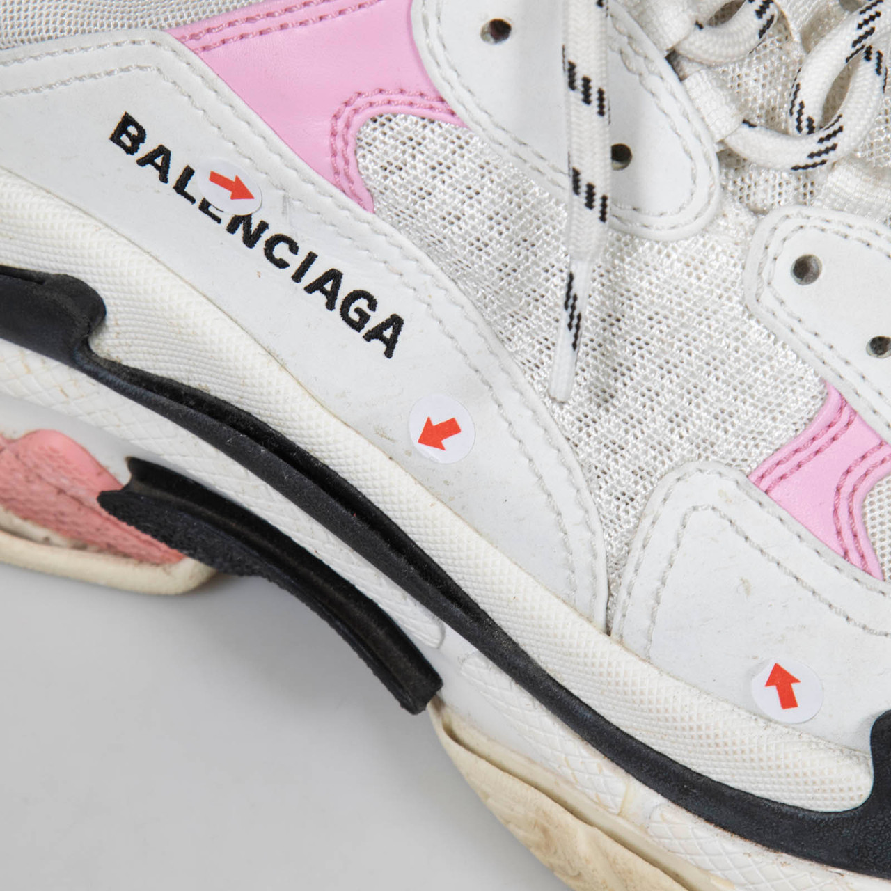 Balenciaga Pink & White Triple S Trainers