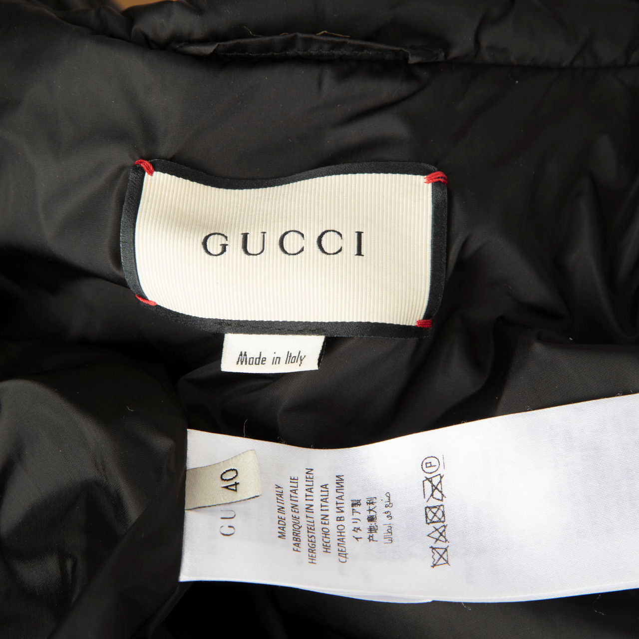Gucci Black Quilted Faux Pearl Button Jacket
