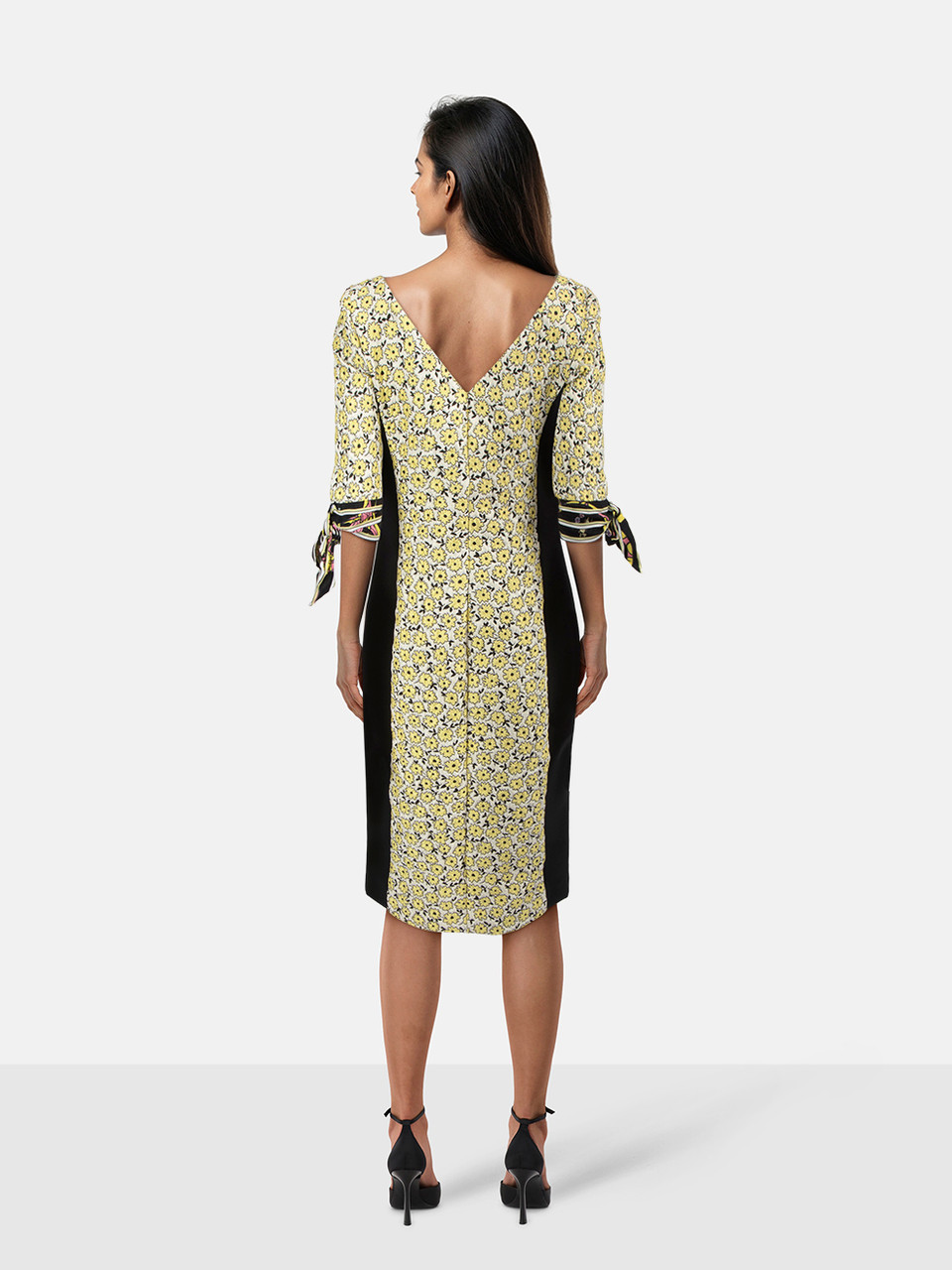 Roberto Cavalli Floral Jacquard V-Neck Midi Dress